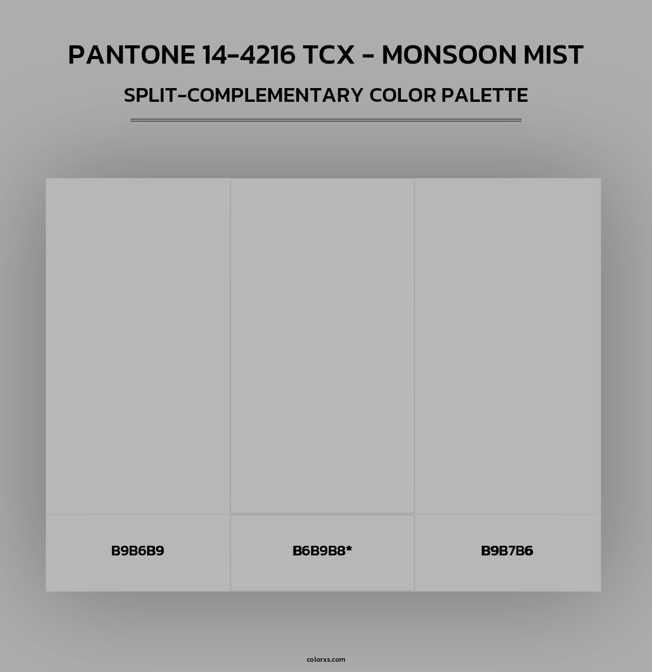 PANTONE 14-4216 TCX - Monsoon Mist - Split-Complementary Color Palette