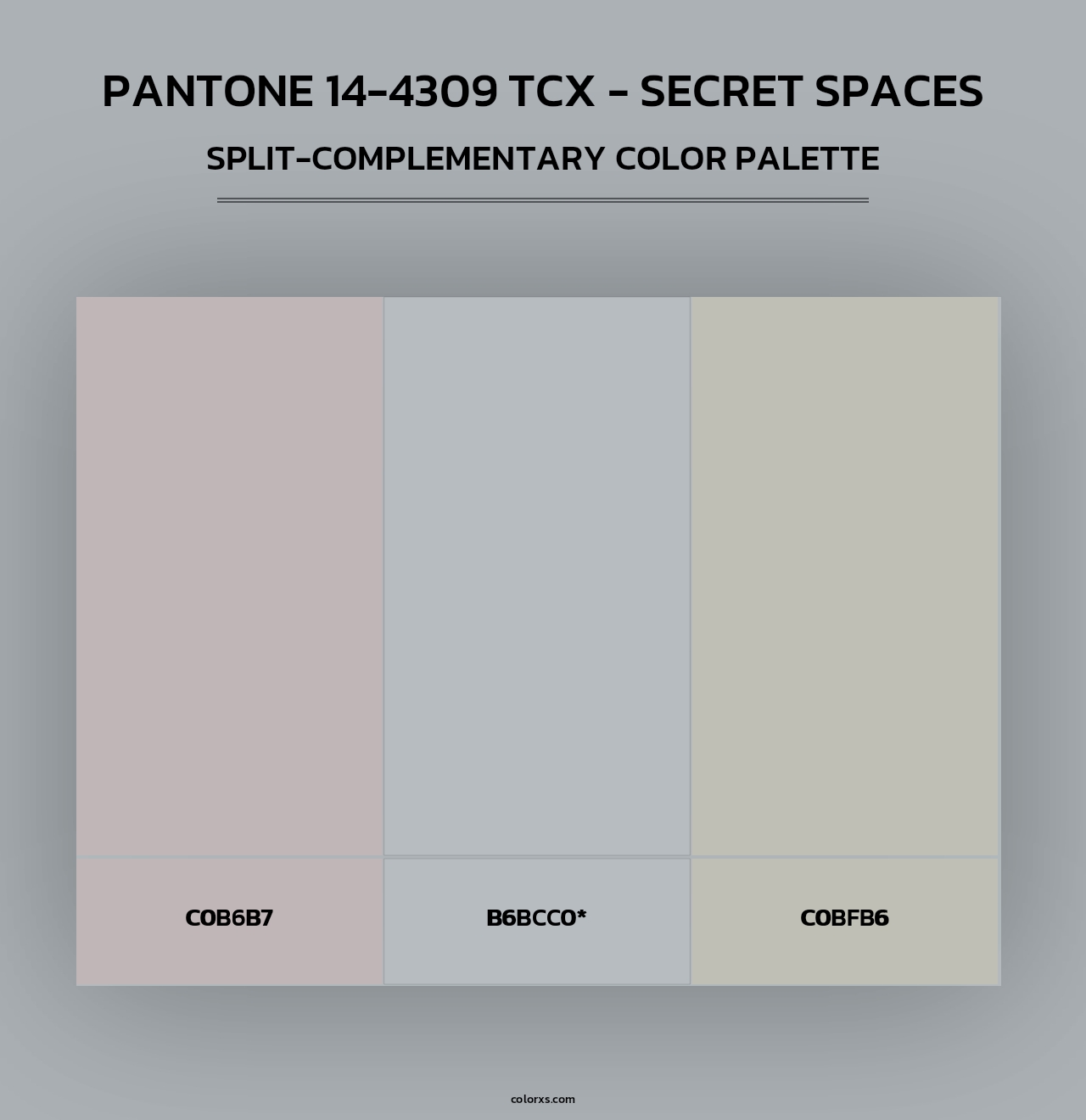 PANTONE 14-4309 TCX - Secret Spaces - Split-Complementary Color Palette