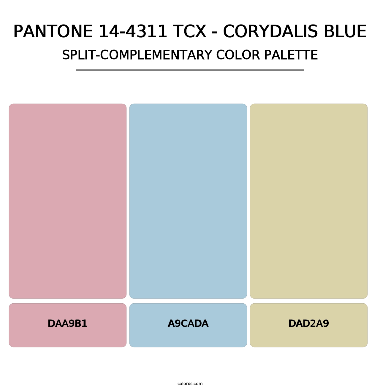 PANTONE 14-4311 TCX - Corydalis Blue - Split-Complementary Color Palette