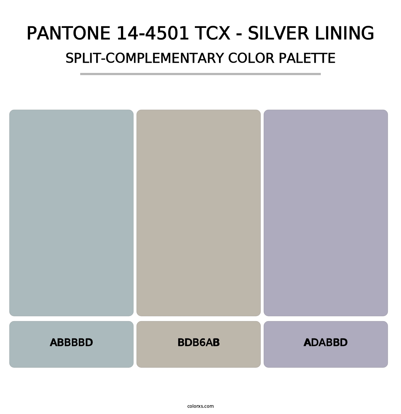 PANTONE 14-4501 TCX - Silver Lining - Split-Complementary Color Palette