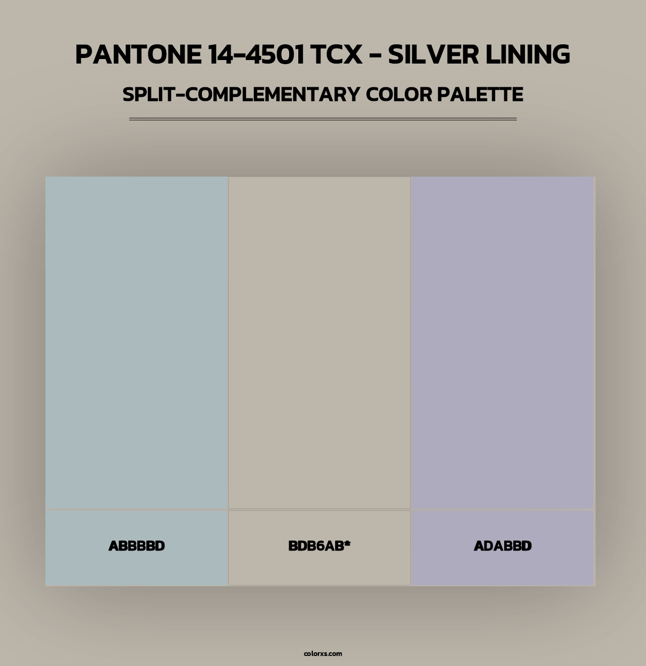 PANTONE 14-4501 TCX - Silver Lining - Split-Complementary Color Palette