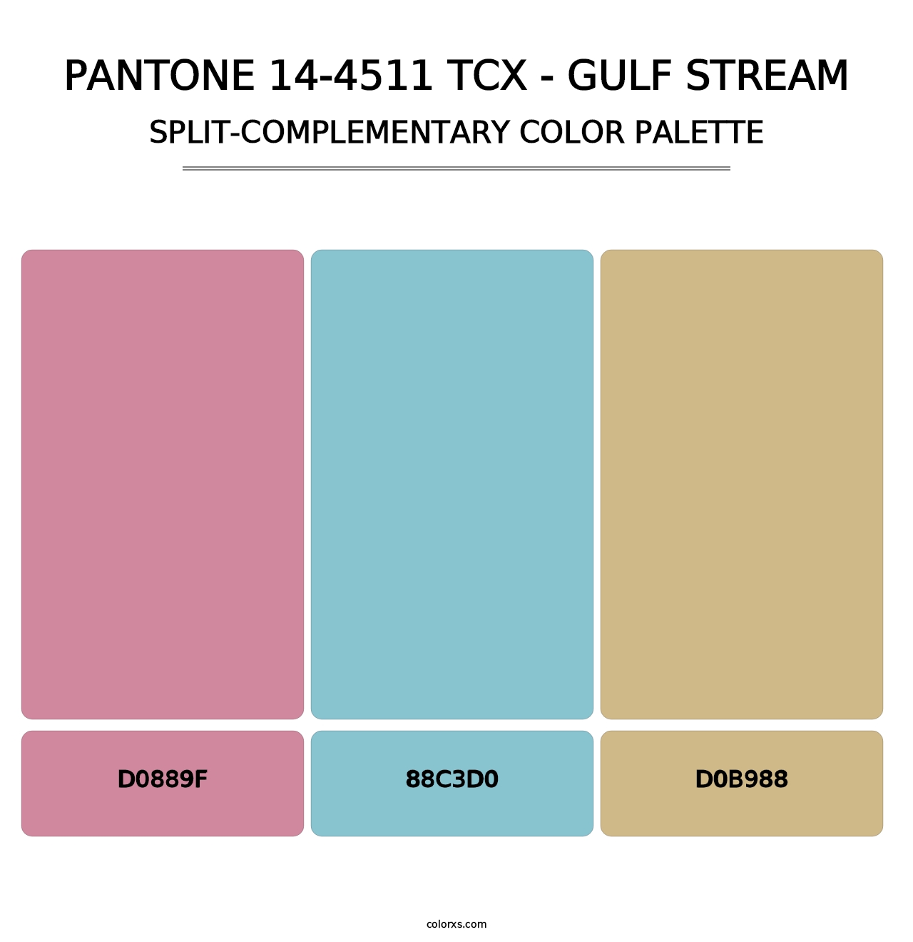 PANTONE 14-4511 TCX - Gulf Stream - Split-Complementary Color Palette