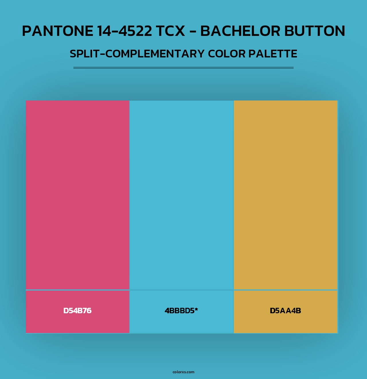 PANTONE 14-4522 TCX - Bachelor Button - Split-Complementary Color Palette