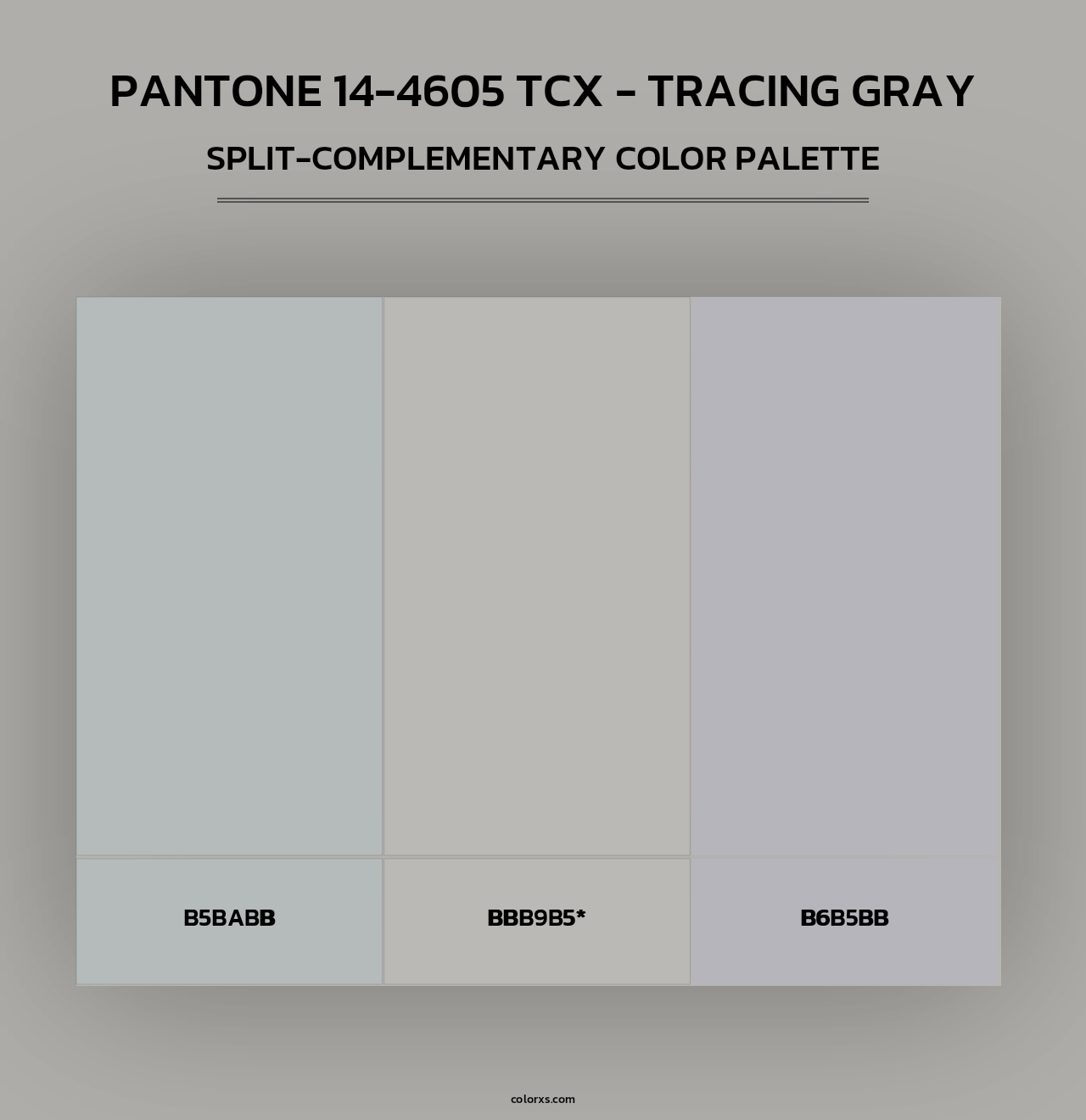 PANTONE 14-4605 TCX - Tracing Gray - Split-Complementary Color Palette