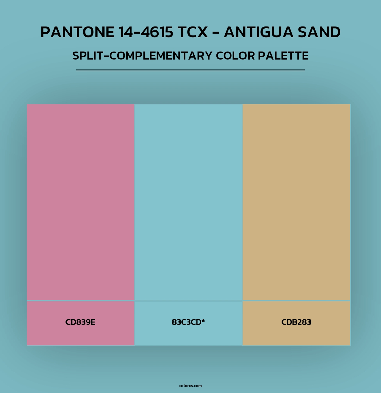 Pantone 14-4615 TCX - Antigua Sand - Split-Complementary Color Palette
