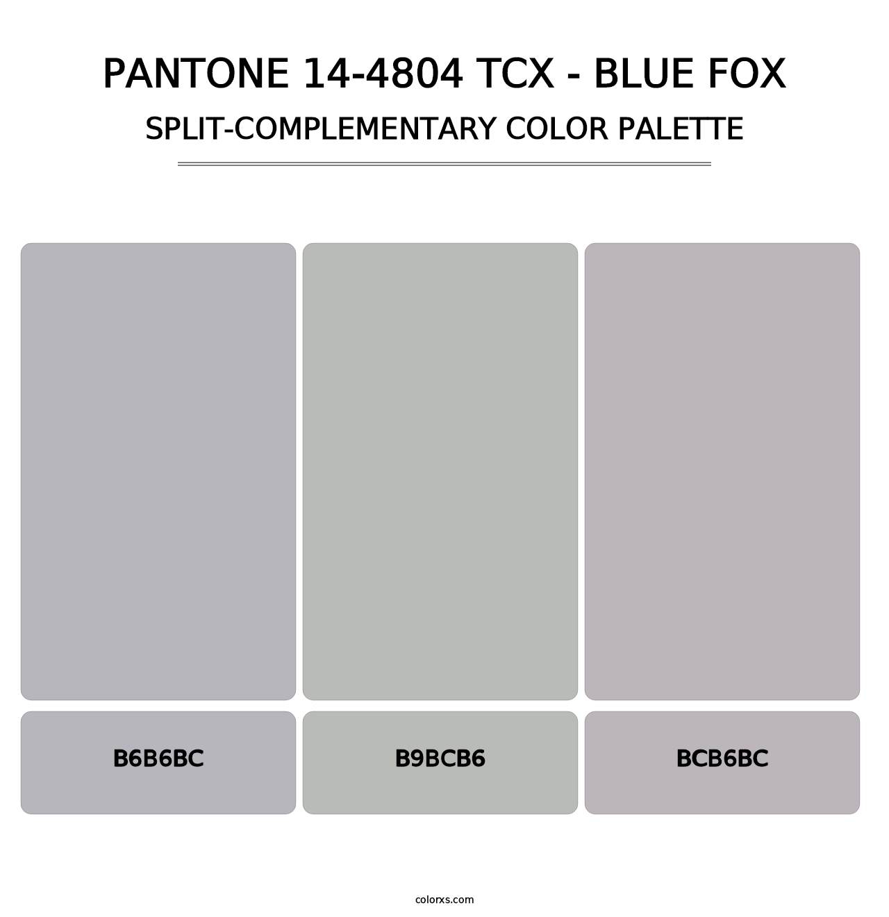 PANTONE 14-4804 TCX - Blue Fox - Split-Complementary Color Palette
