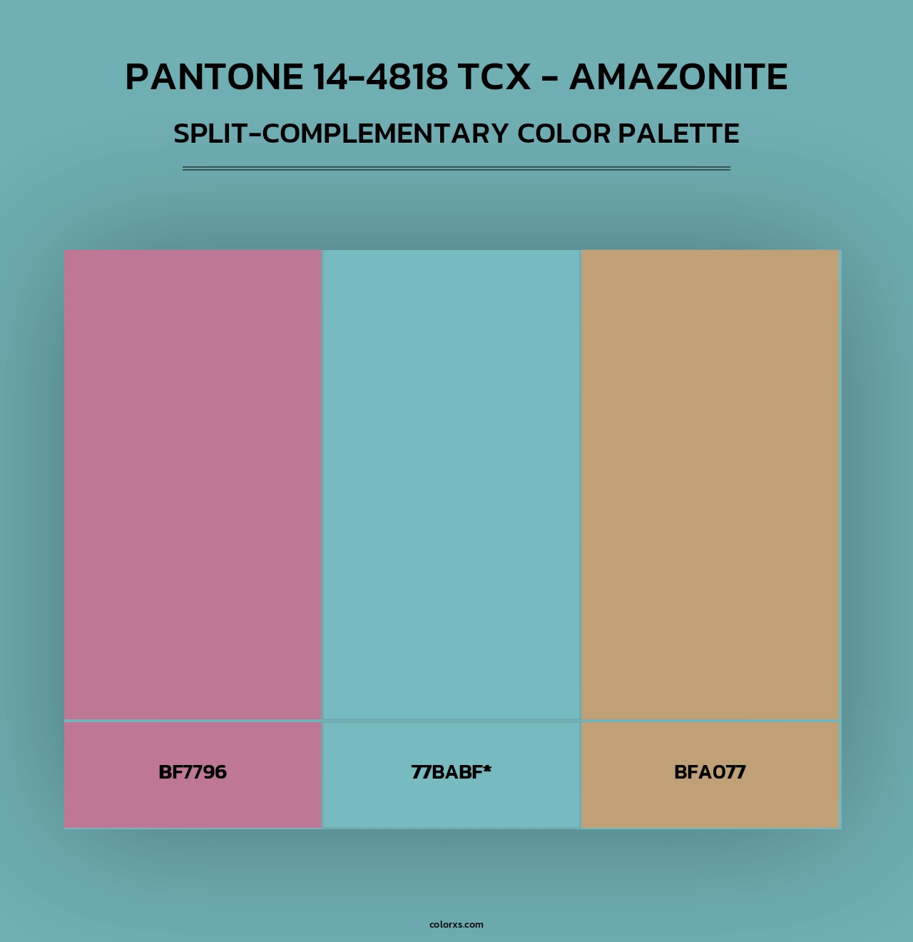Pantone 14-4818 TCX - Amazonite - Split-Complementary Color Palette