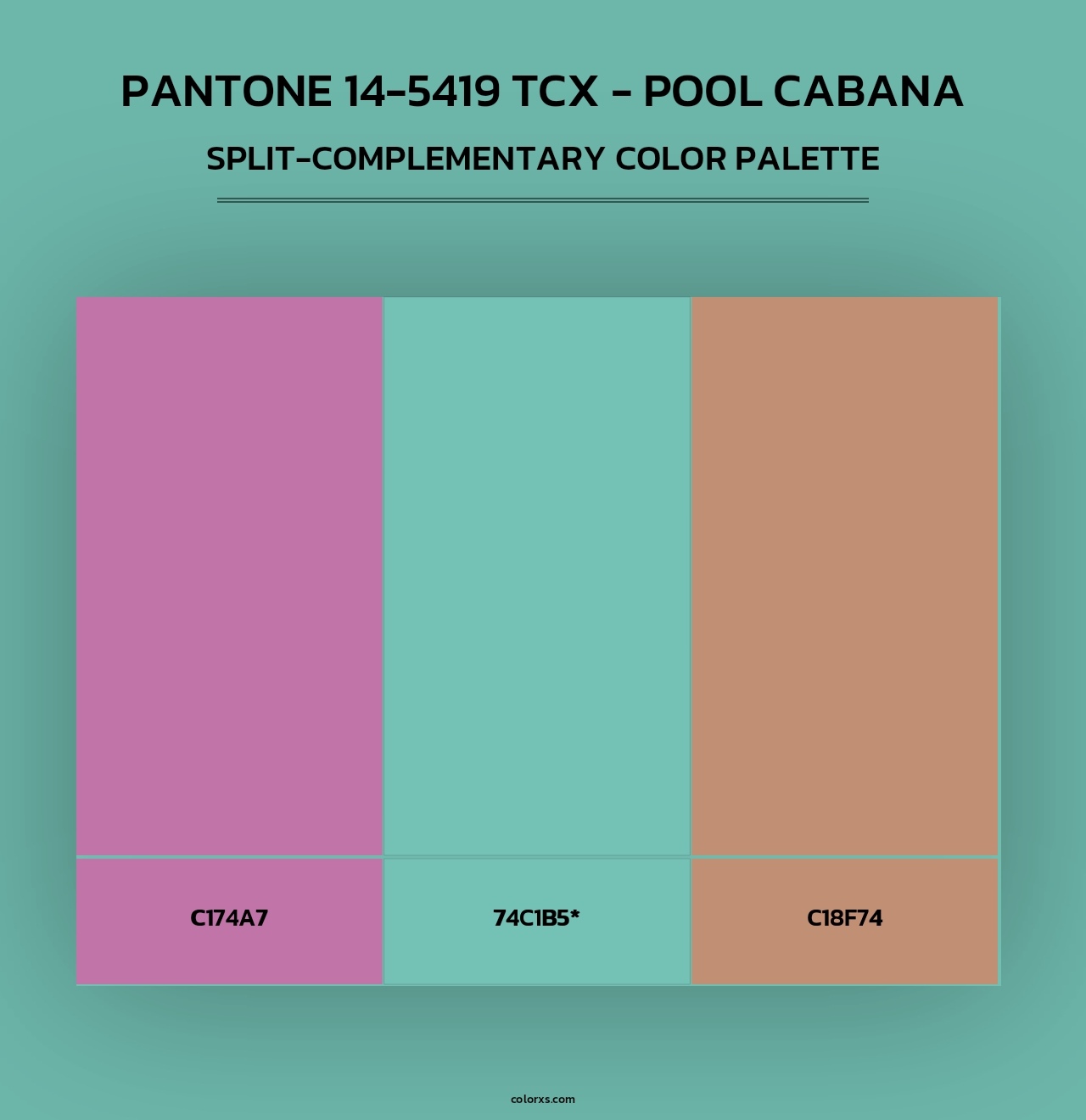 PANTONE 14-5419 TCX - Pool Cabana - Split-Complementary Color Palette