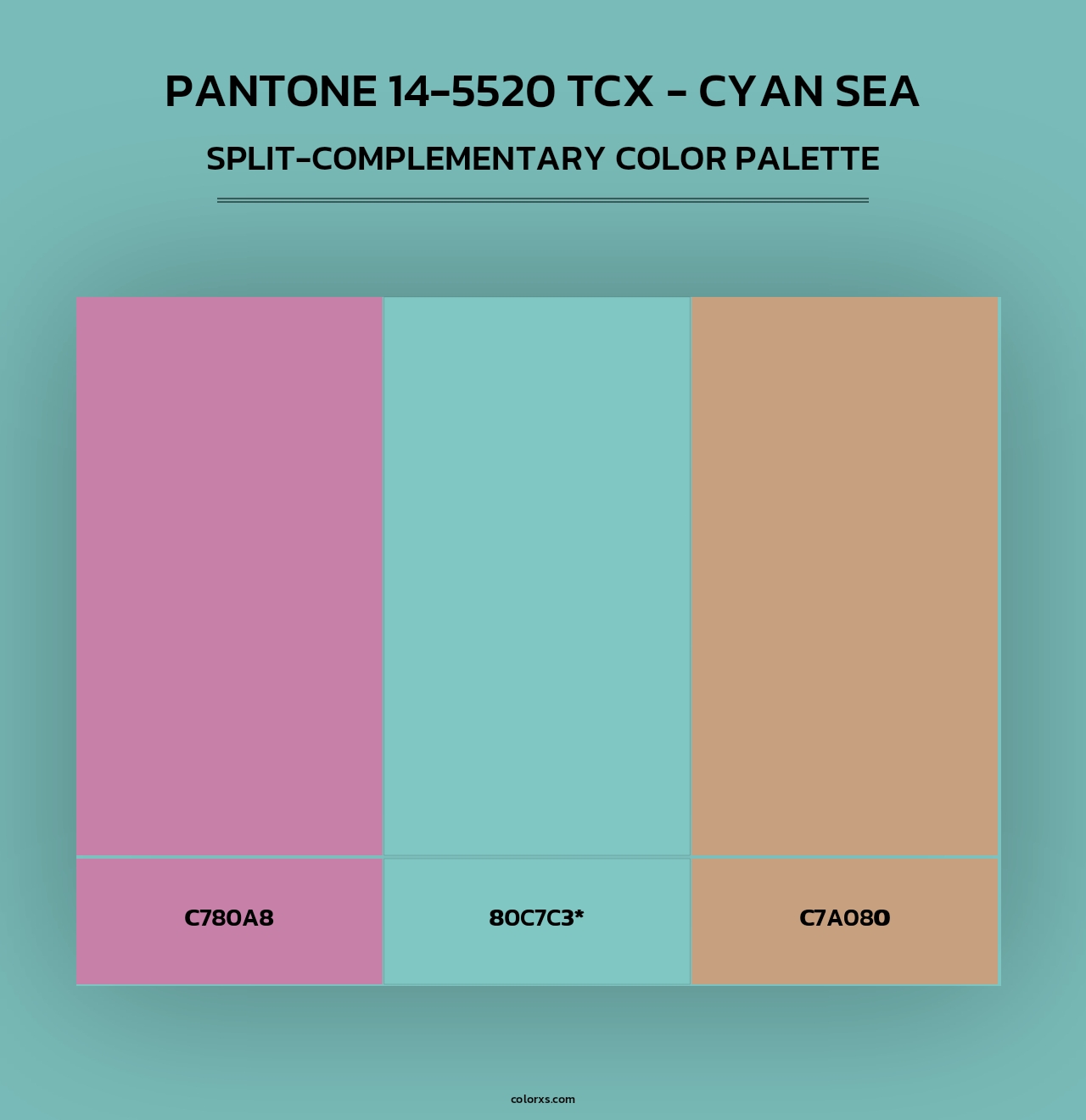 PANTONE 14-5520 TCX - Cyan Sea - Split-Complementary Color Palette