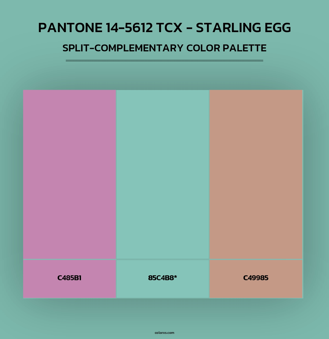 Pantone 14-5612 TCX - Starling Egg - Split-Complementary Color Palette