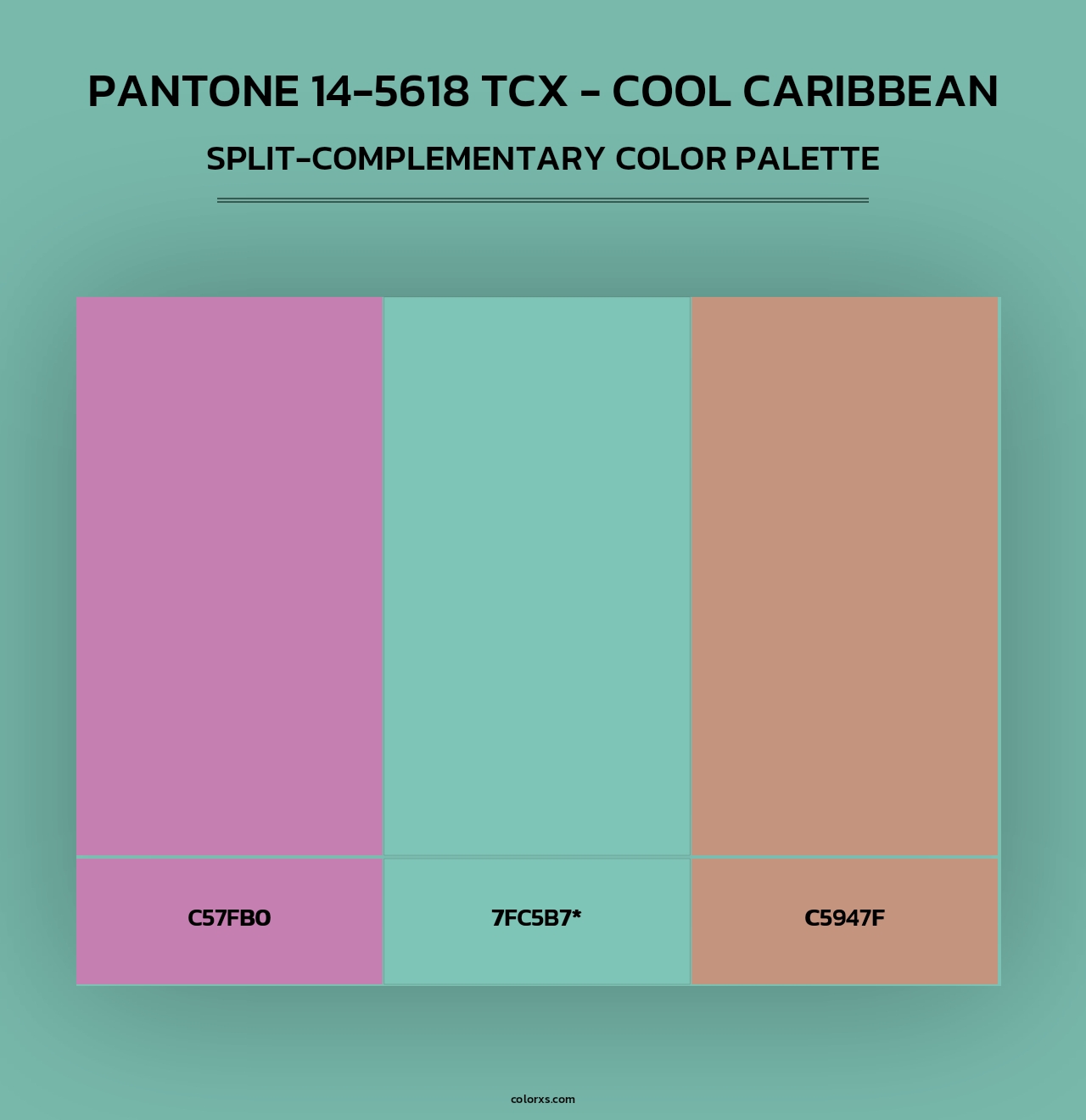 PANTONE 14-5618 TCX - Cool Caribbean - Split-Complementary Color Palette