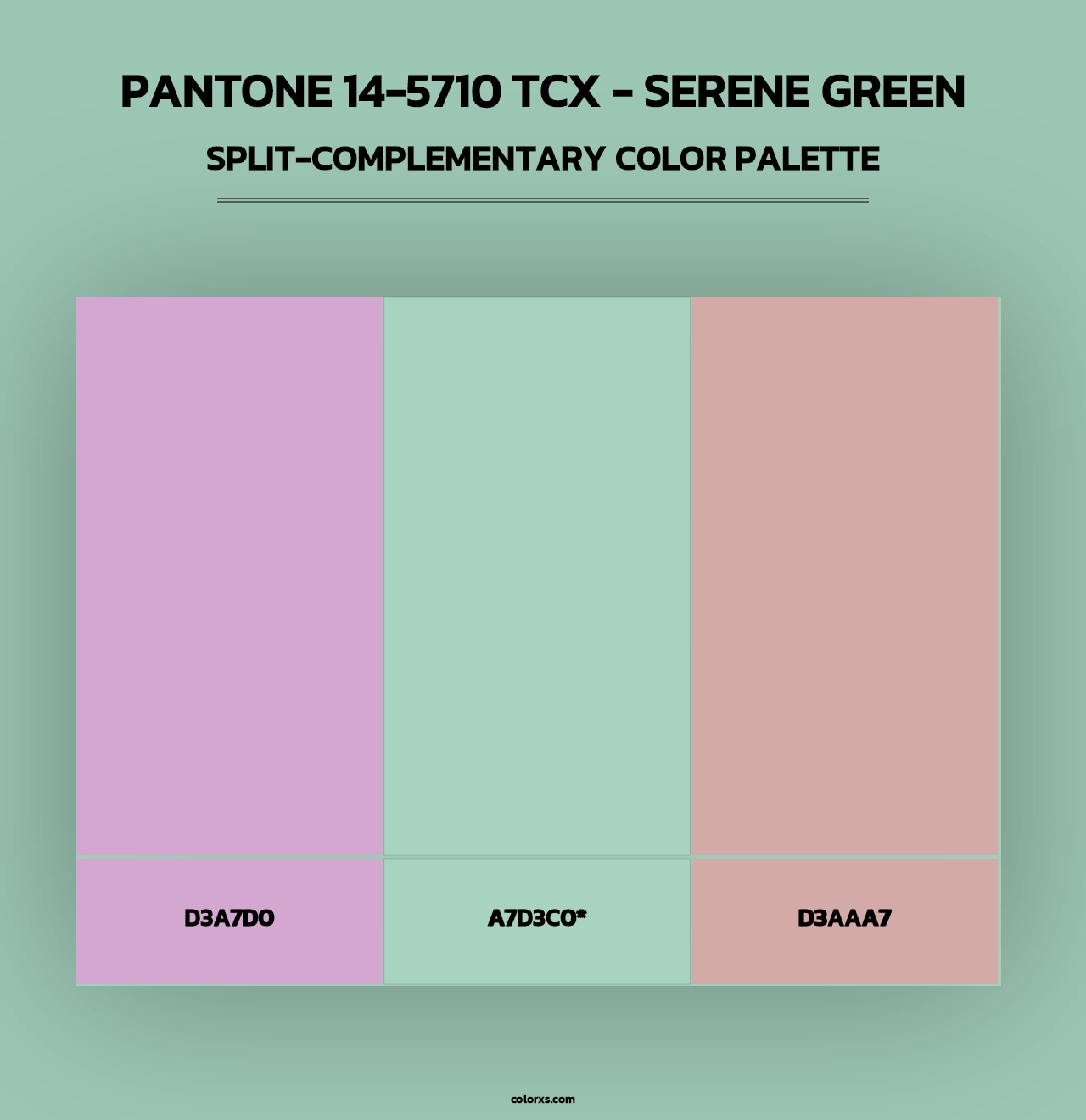 Pantone 14-5710 TCX - Serene Green - Split-Complementary Color Palette