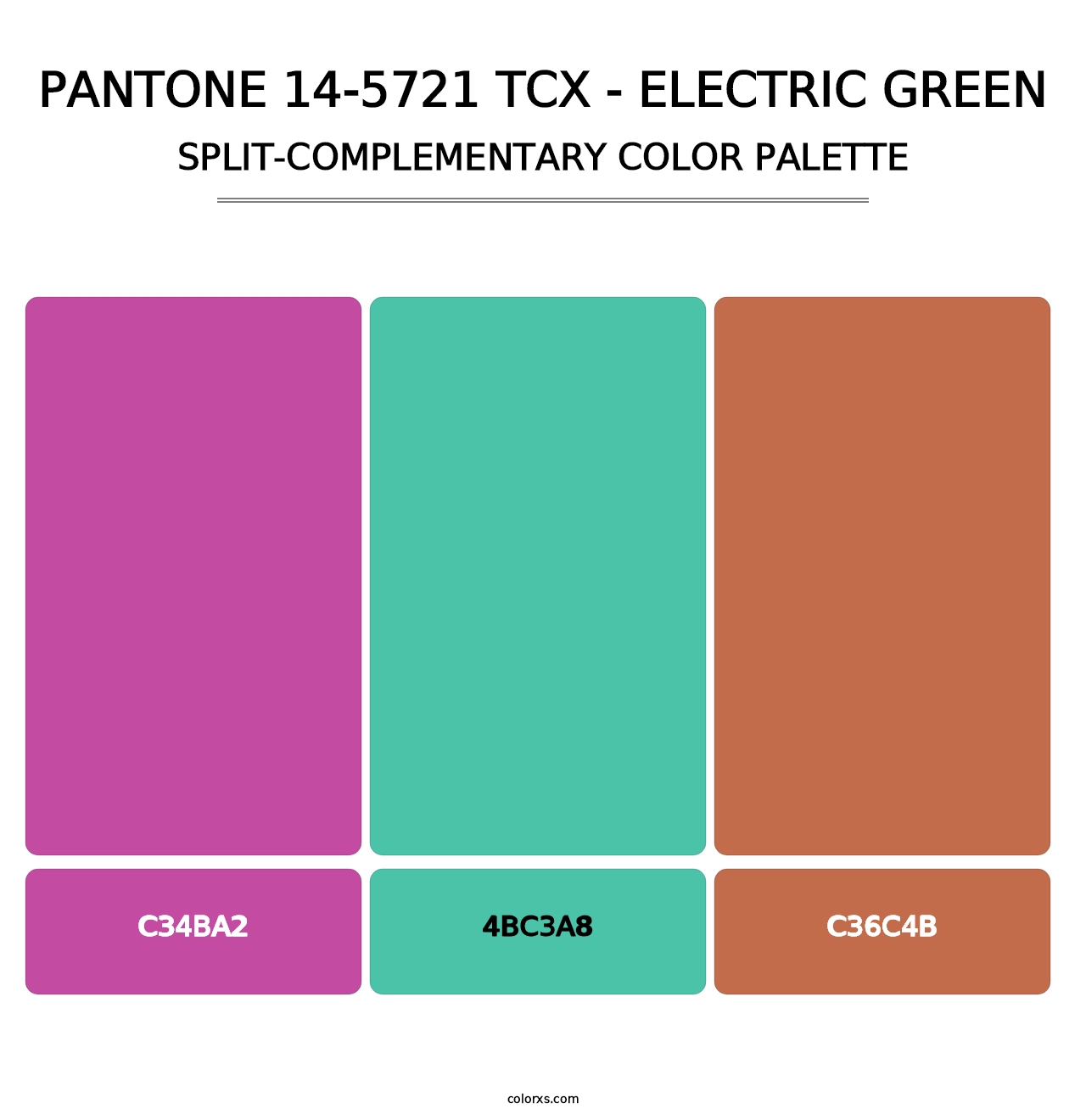 PANTONE 14-5721 TCX - Electric Green - Split-Complementary Color Palette