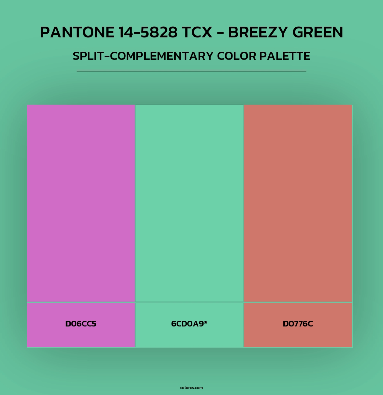 Pantone 14-5828 TCX - Breezy Green - Split-Complementary Color Palette