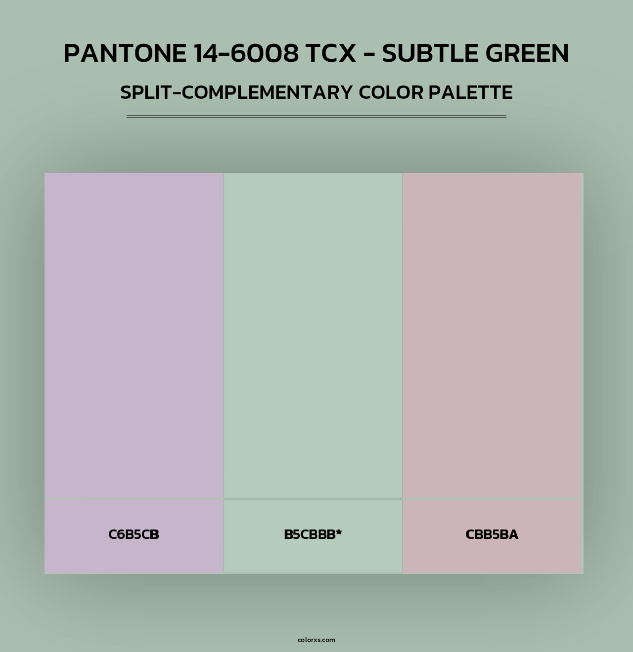 PANTONE 14-6008 TCX - Subtle Green - Split-Complementary Color Palette