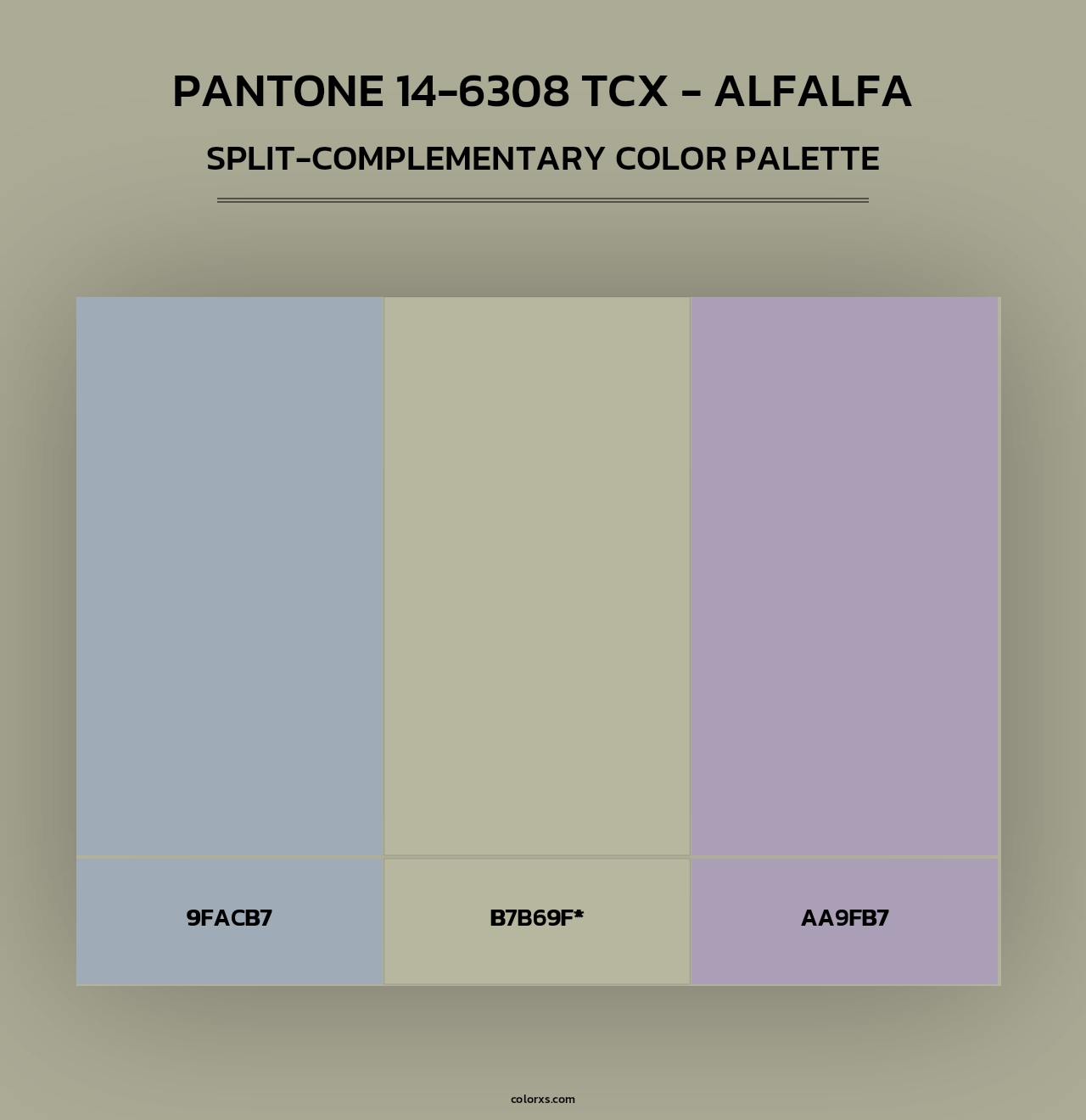 Pantone 14-6308 TCX - Alfalfa - Split-Complementary Color Palette