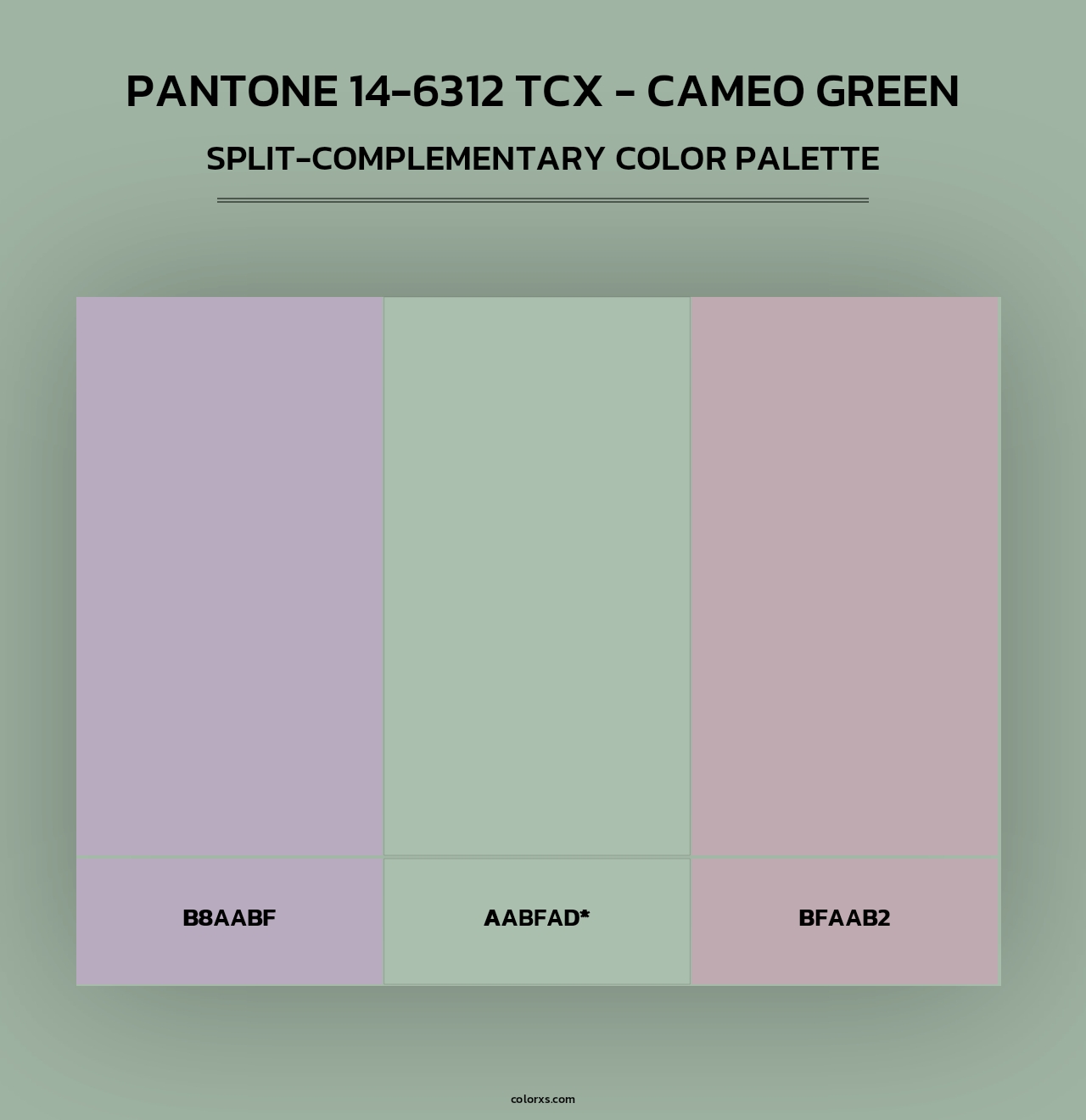 PANTONE 14-6312 TCX - Cameo Green - Split-Complementary Color Palette