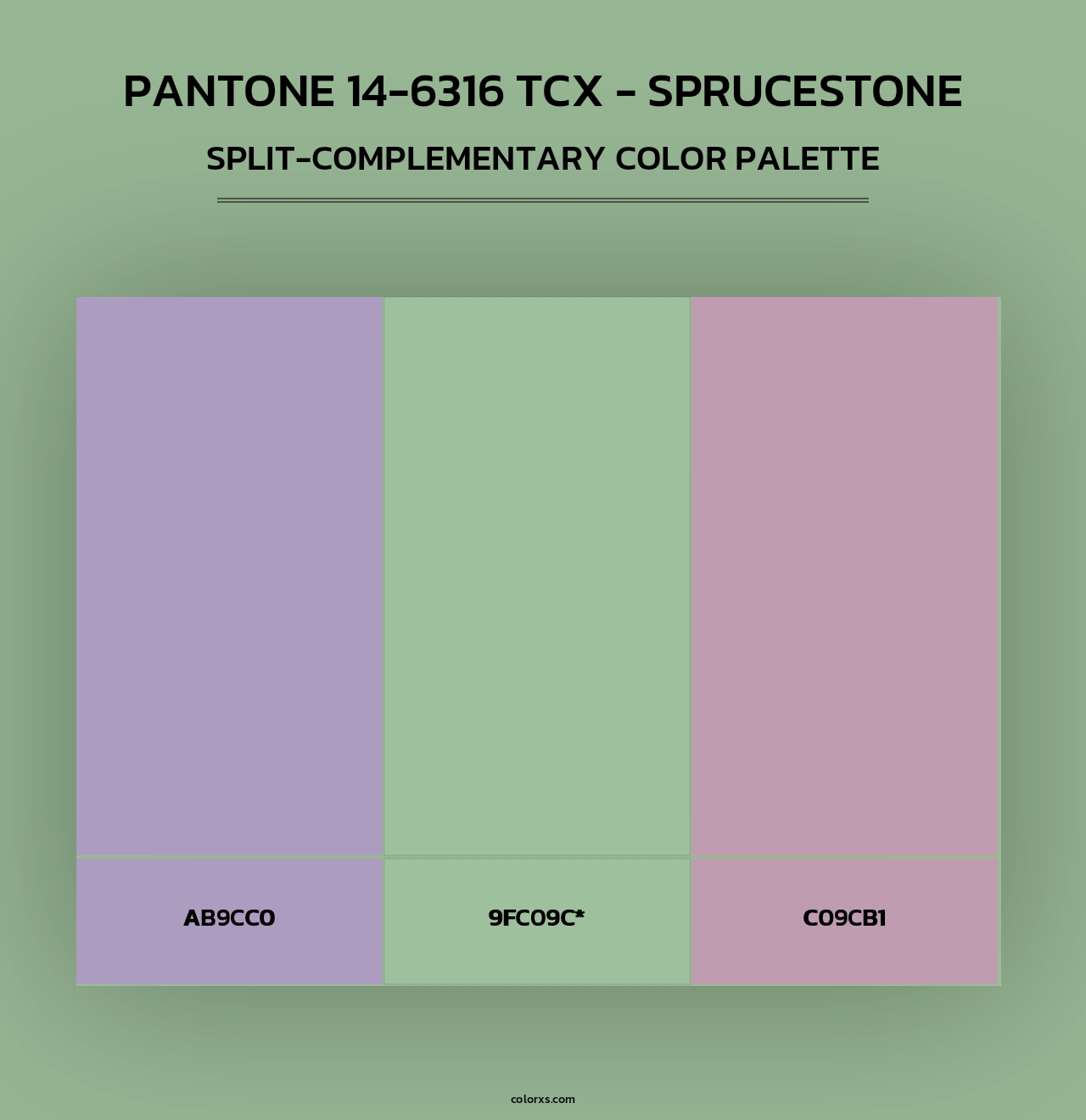 PANTONE 14-6316 TCX - Sprucestone - Split-Complementary Color Palette