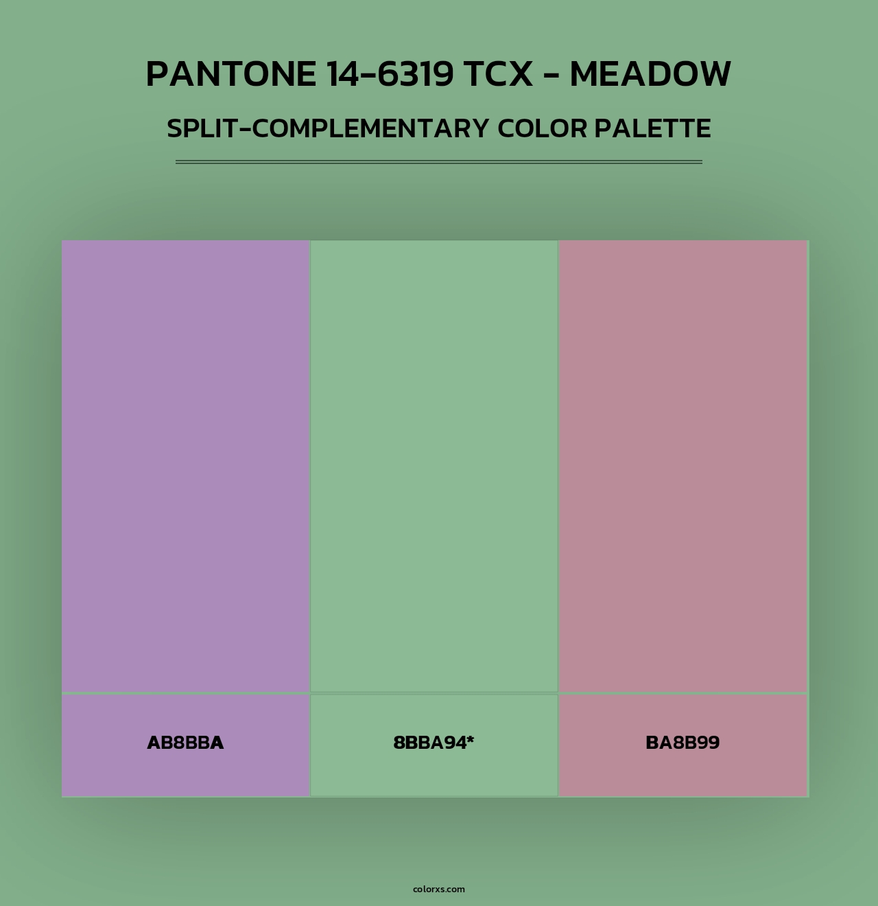 PANTONE 14-6319 TCX - Meadow - Split-Complementary Color Palette