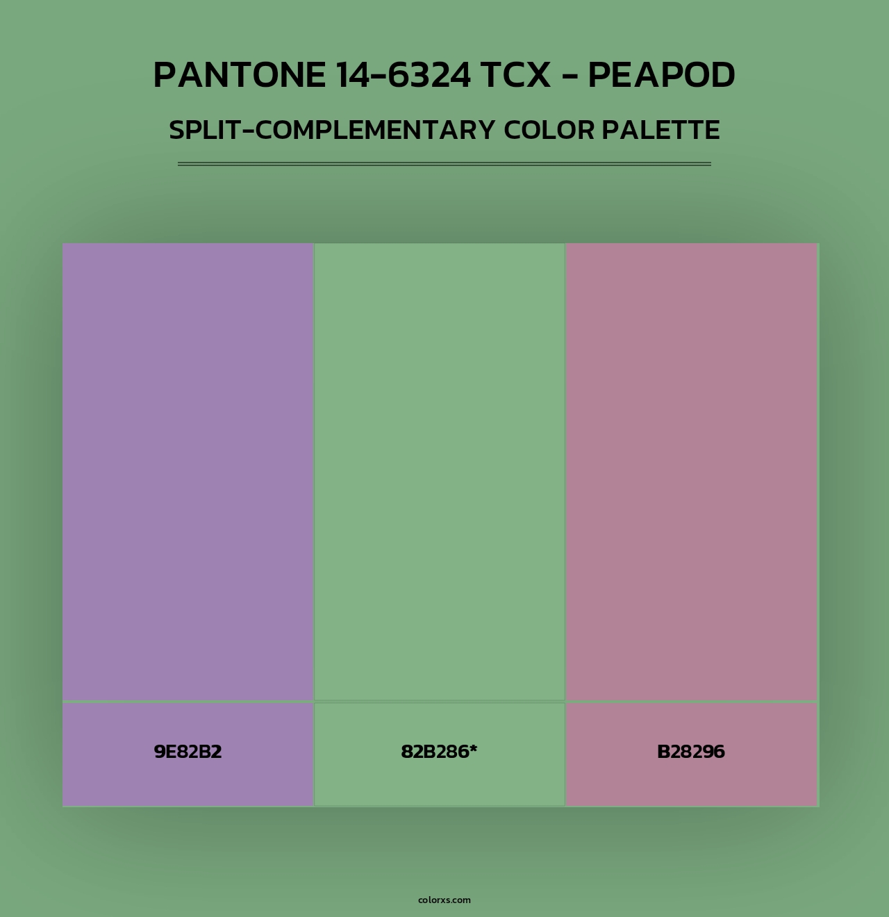 Pantone 14-6324 TCX - Peapod - Split-Complementary Color Palette