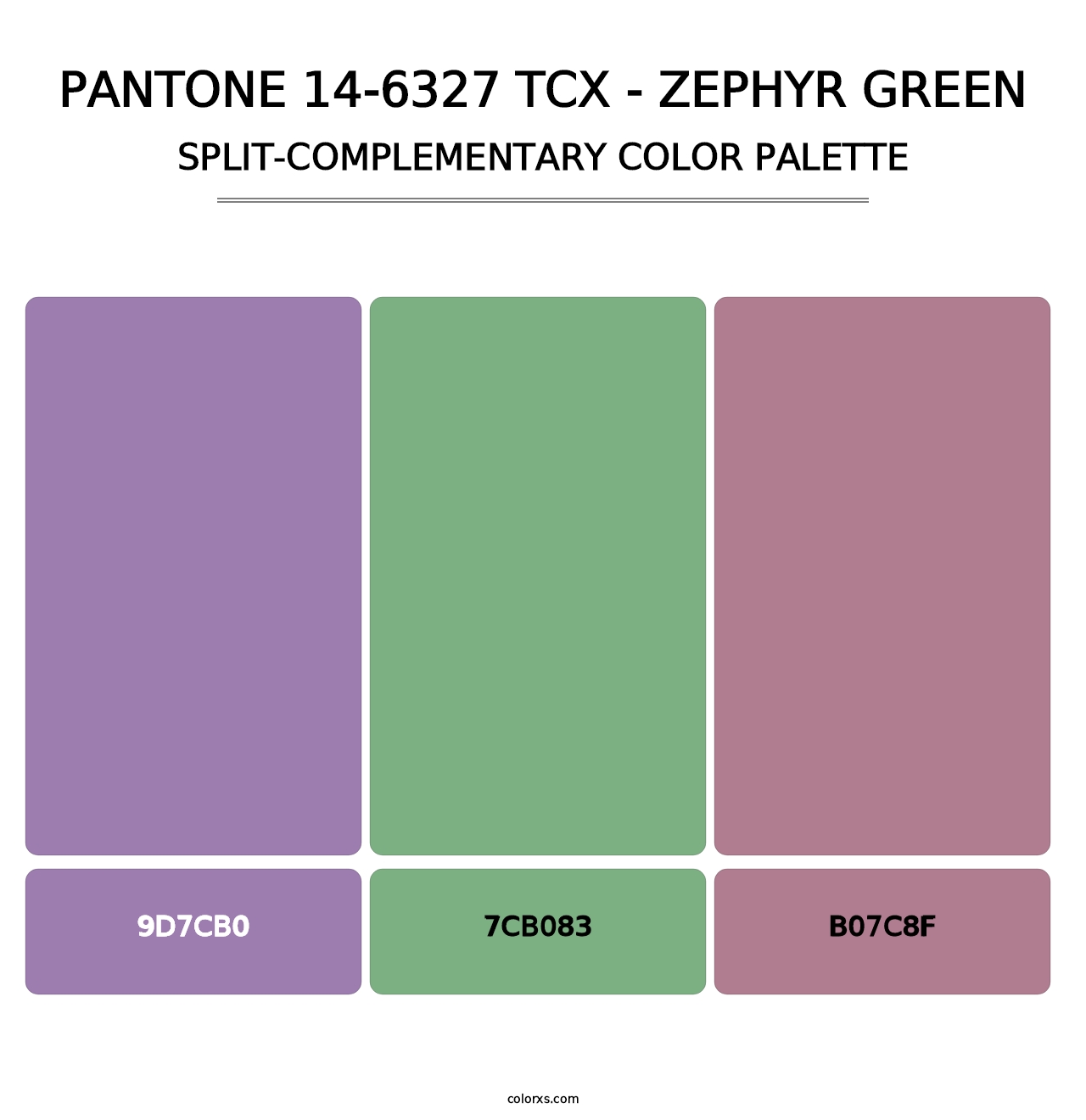 PANTONE 14-6327 TCX - Zephyr Green - Split-Complementary Color Palette