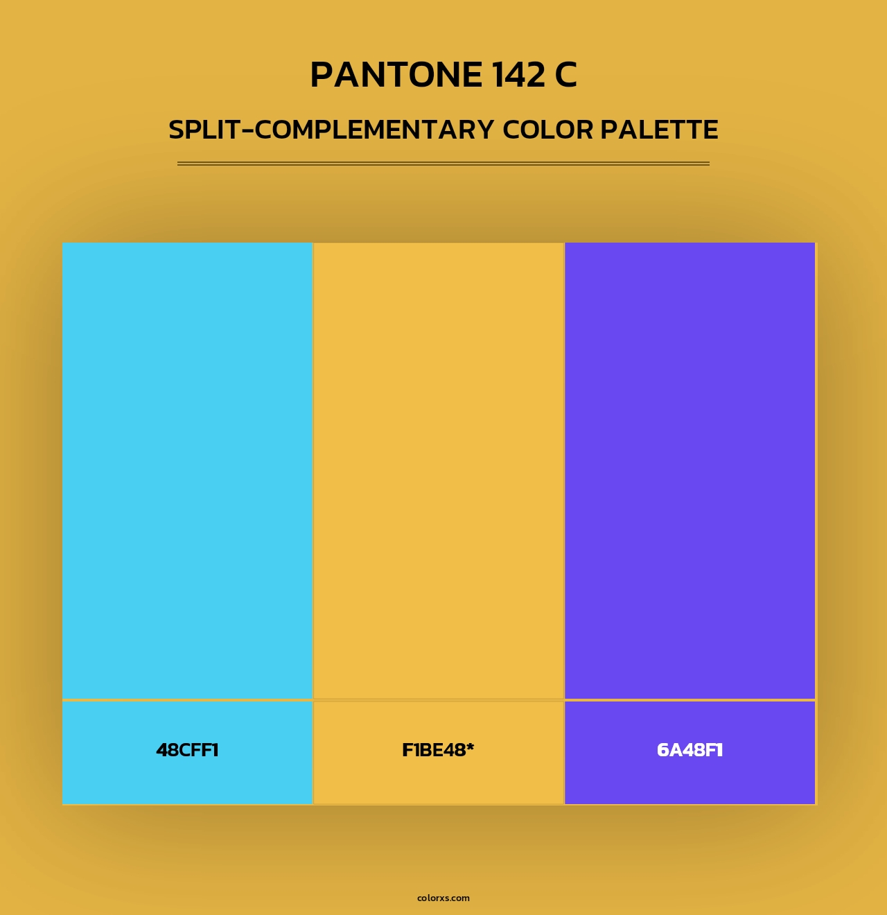 PANTONE 142 C - Split-Complementary Color Palette