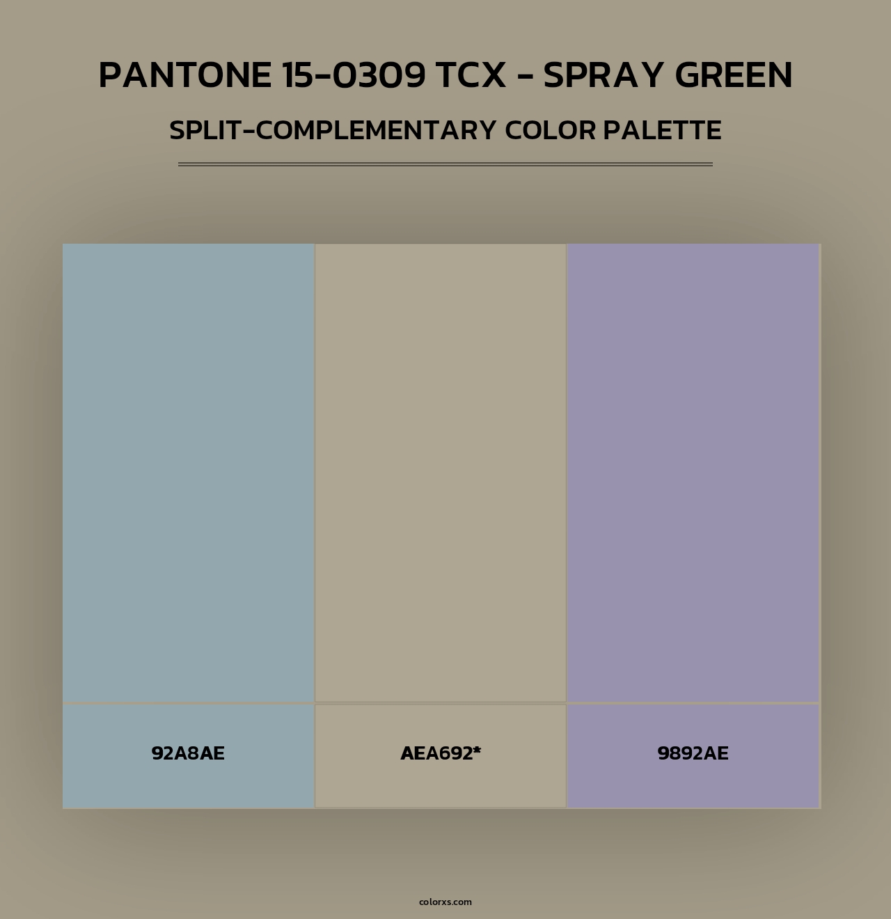 PANTONE 15-0309 TCX - Spray Green - Split-Complementary Color Palette