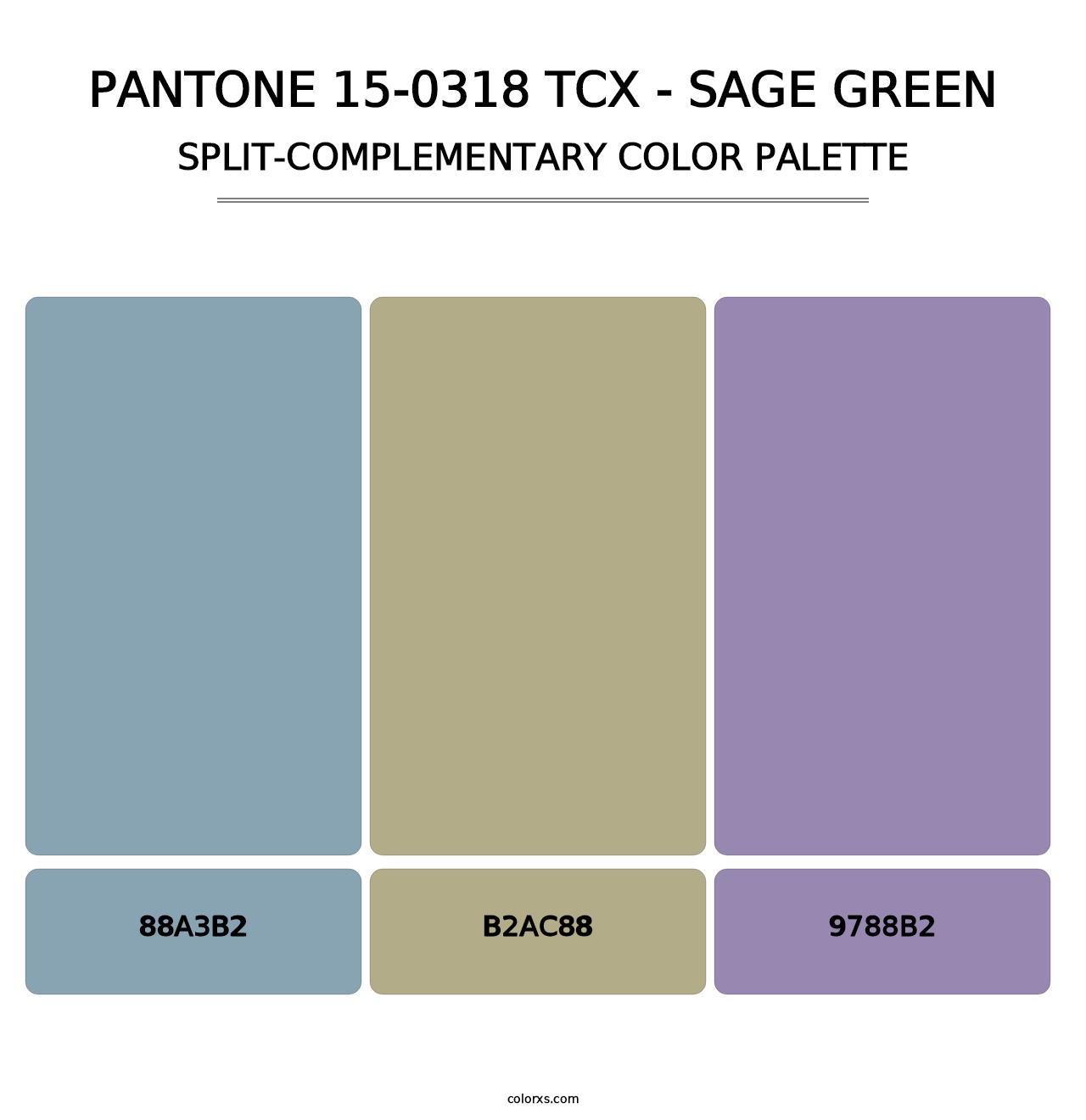 PANTONE 15-0318 TCX - Sage Green - Split-Complementary Color Palette