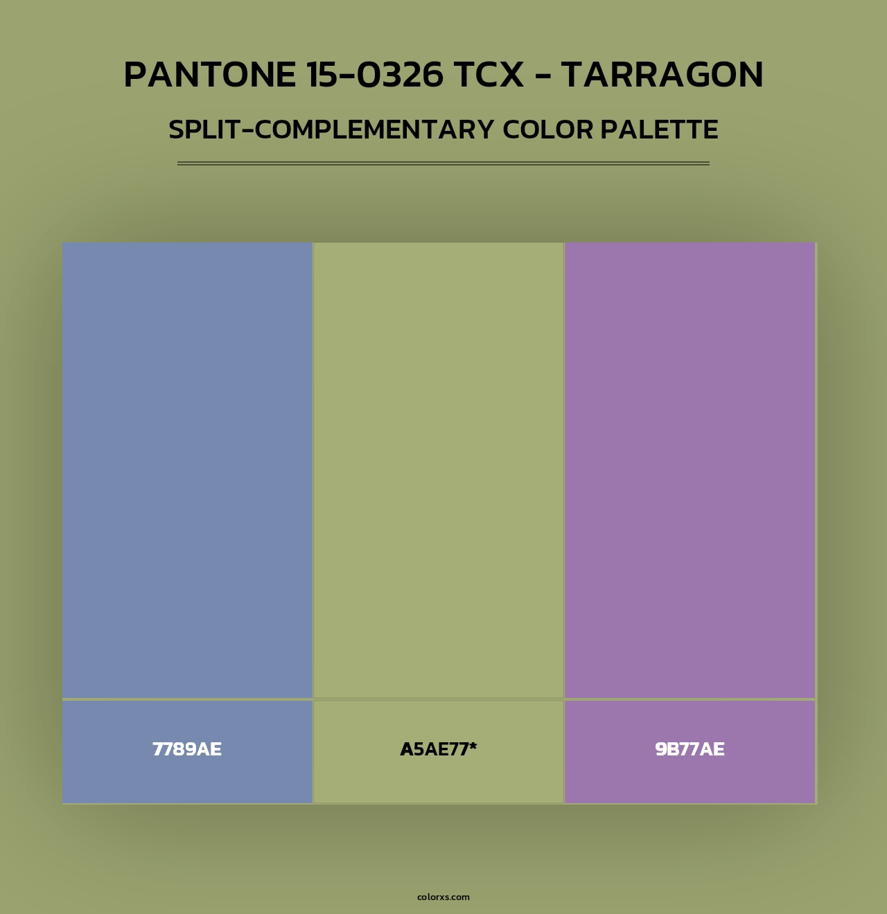 Pantone 15-0326 TCX - Tarragon - Split-Complementary Color Palette
