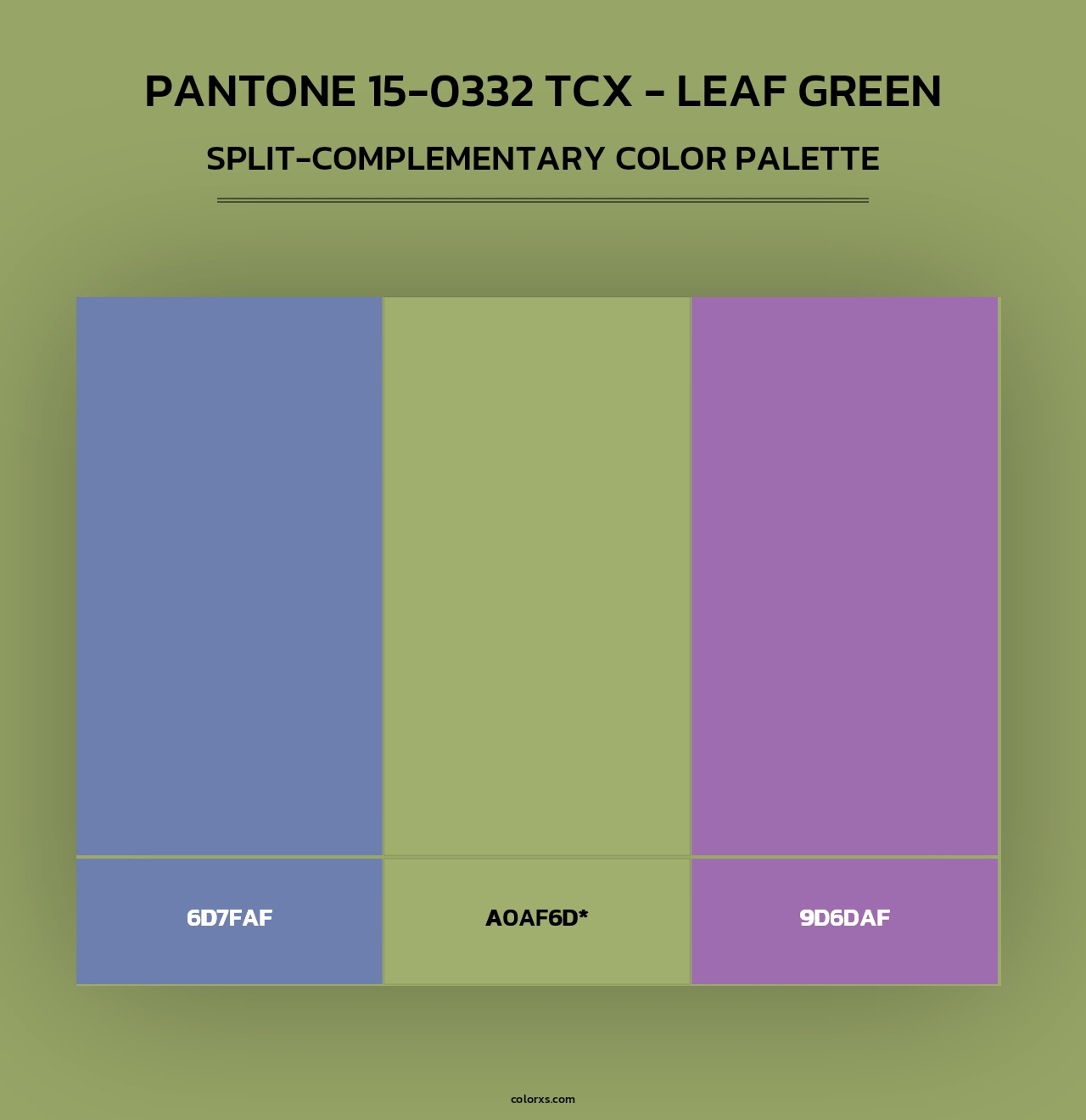PANTONE 15-0332 TCX - Leaf Green - Split-Complementary Color Palette