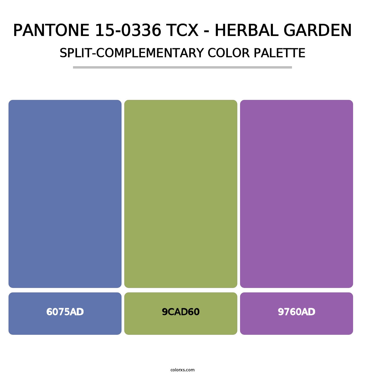PANTONE 15-0336 TCX - Herbal Garden - Split-Complementary Color Palette