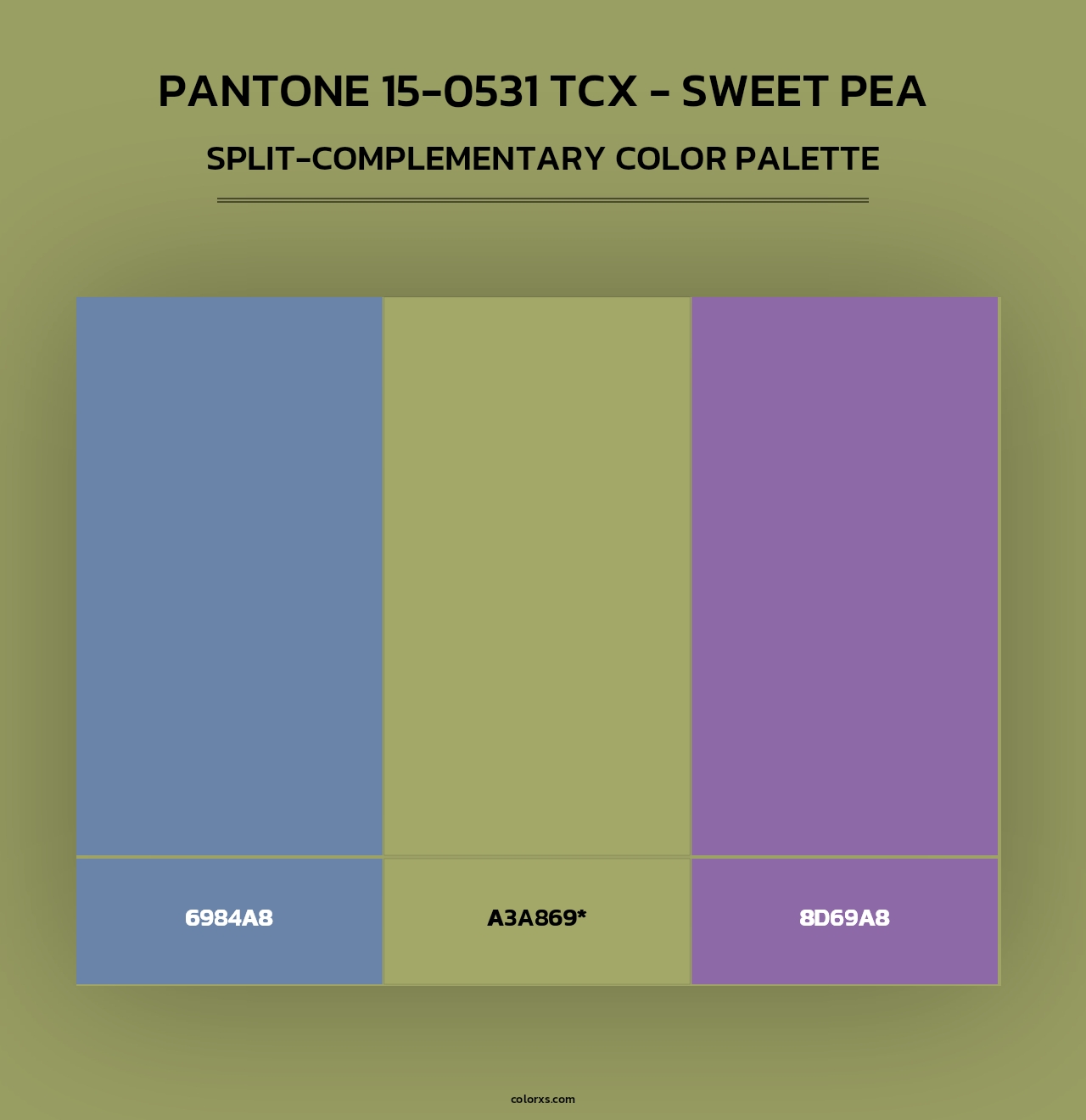 PANTONE 15-0531 TCX - Sweet Pea - Split-Complementary Color Palette