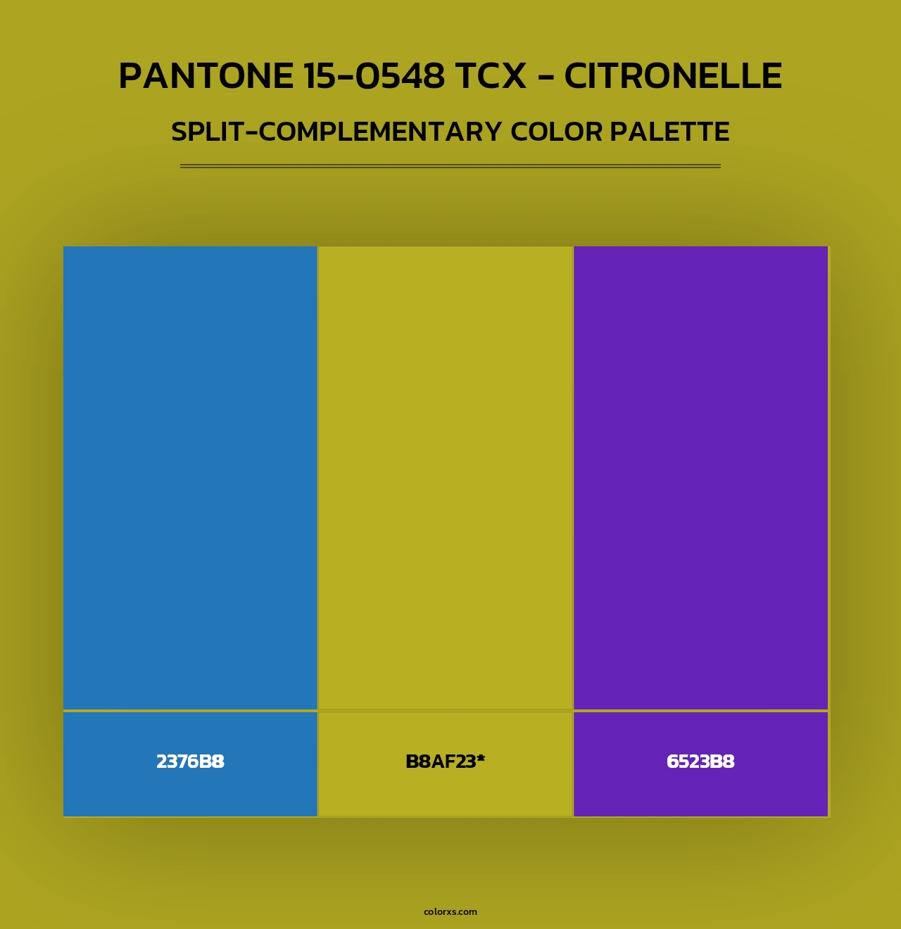PANTONE 15-0548 TCX - Citronelle - Split-Complementary Color Palette