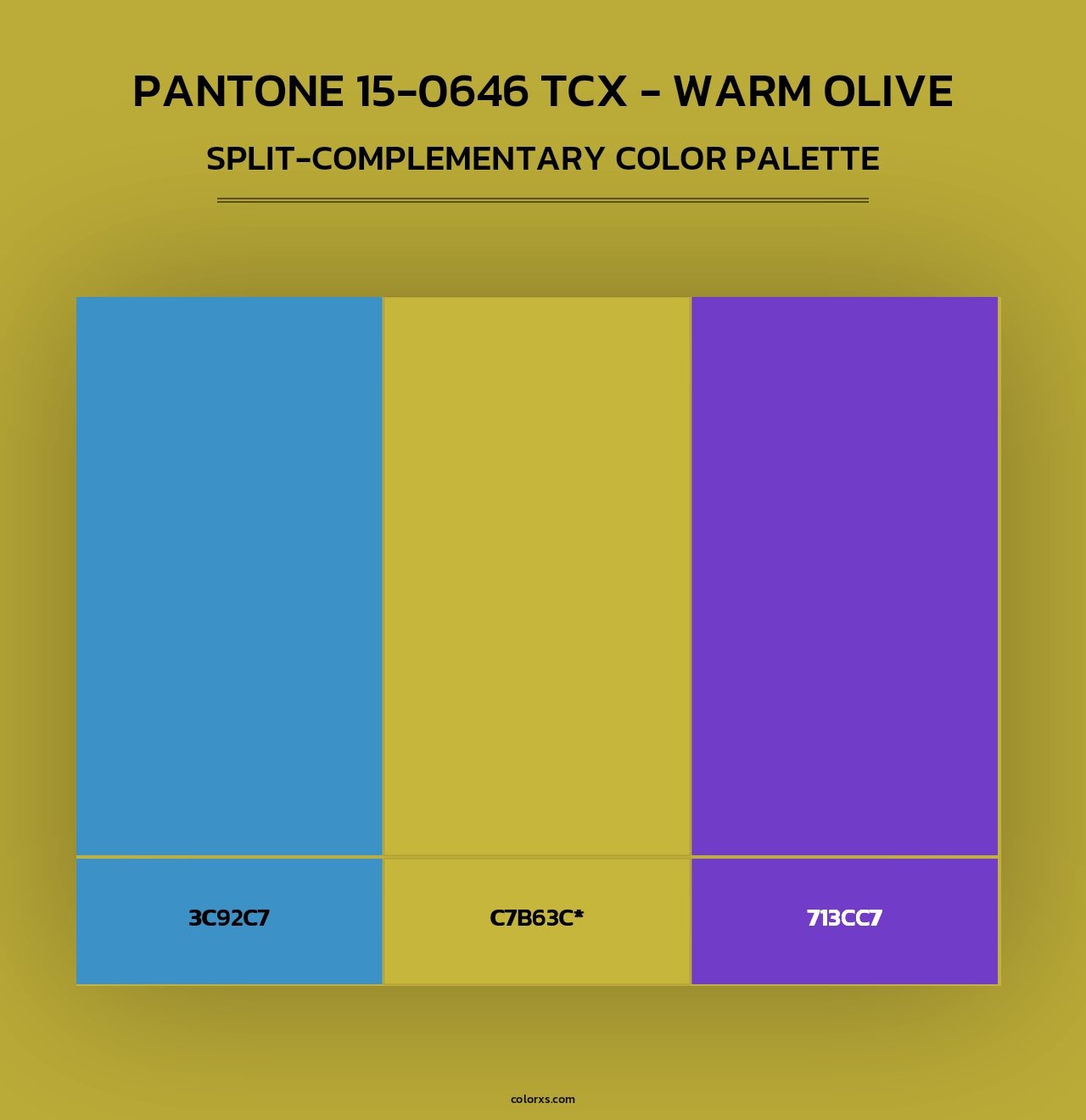 PANTONE 15-0646 TCX - Warm Olive - Split-Complementary Color Palette