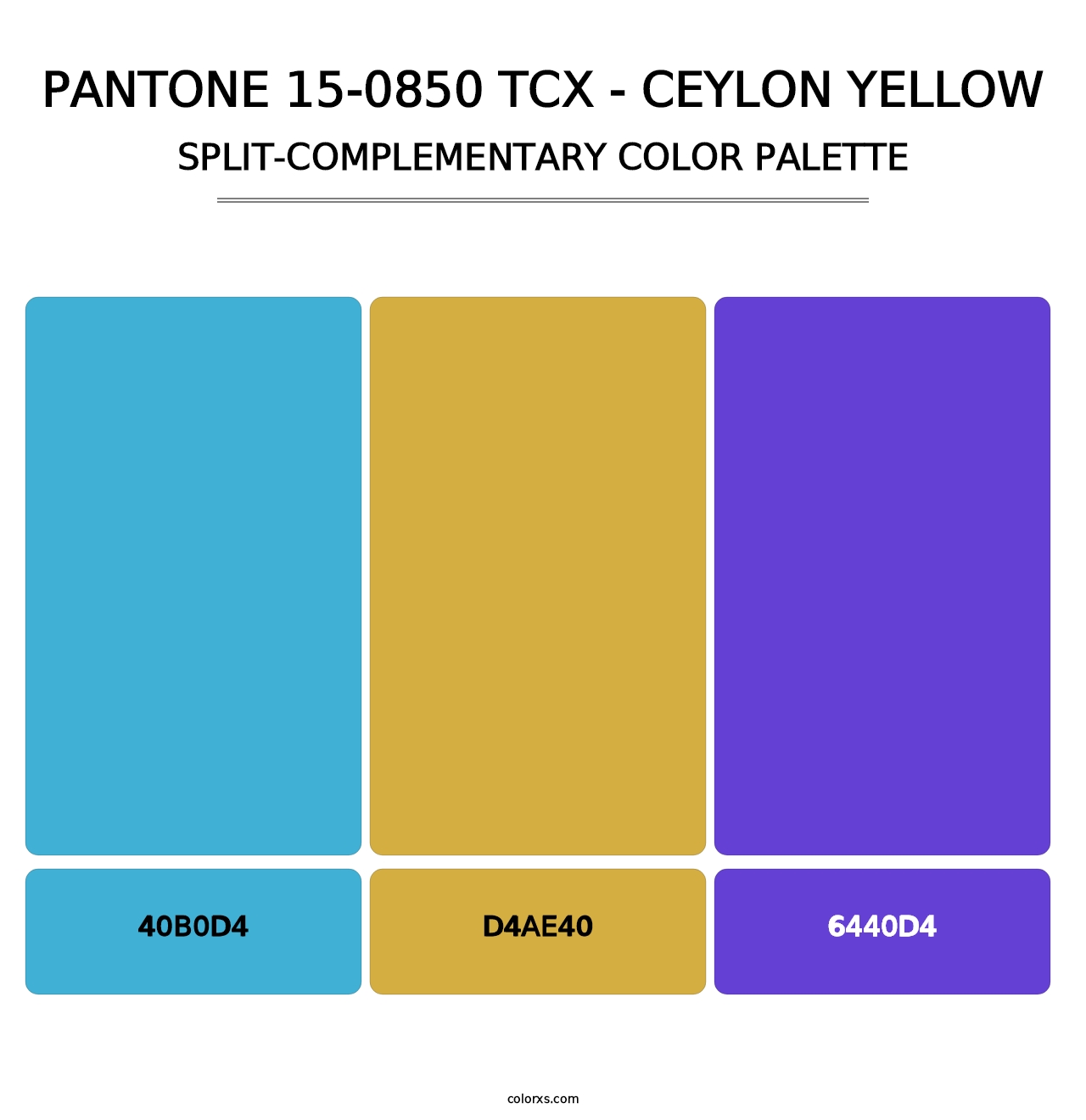 PANTONE 15-0850 TCX - Ceylon Yellow - Split-Complementary Color Palette