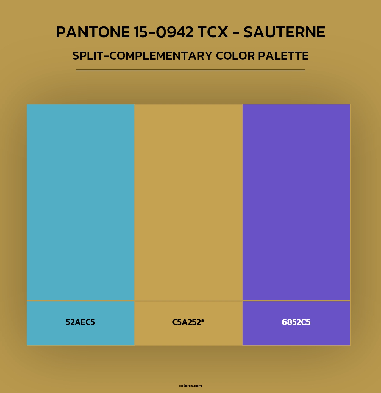 Pantone 15-0942 TCX - Sauterne - Split-Complementary Color Palette