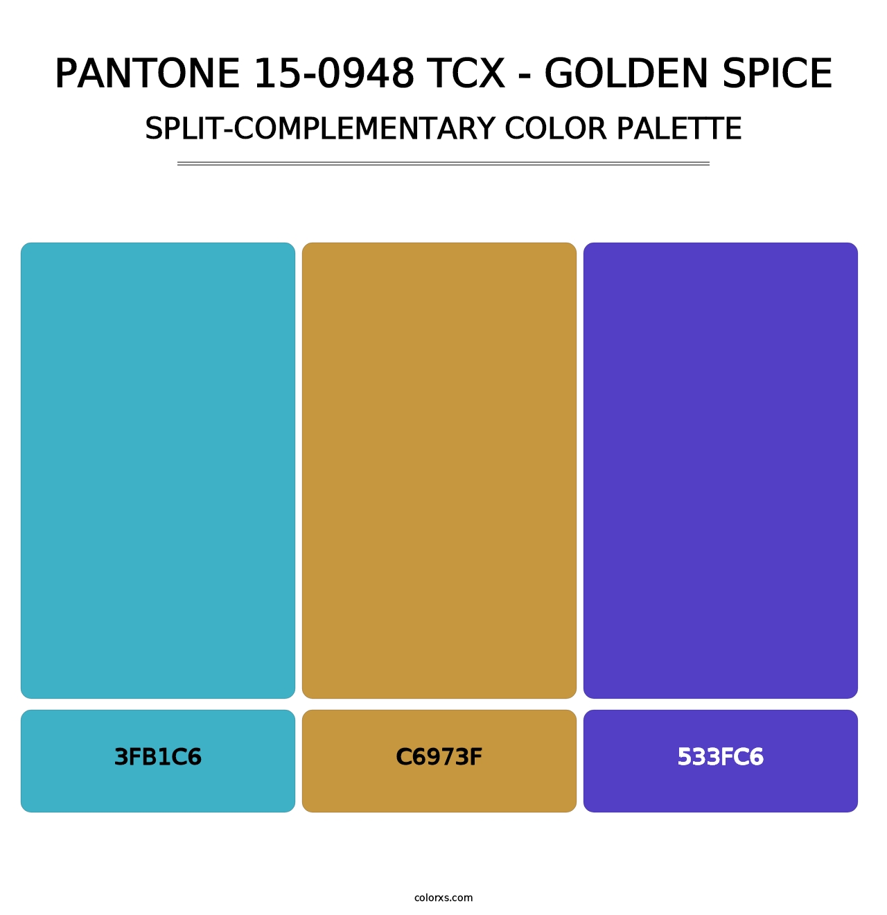 PANTONE 15-0948 TCX - Golden Spice - Split-Complementary Color Palette