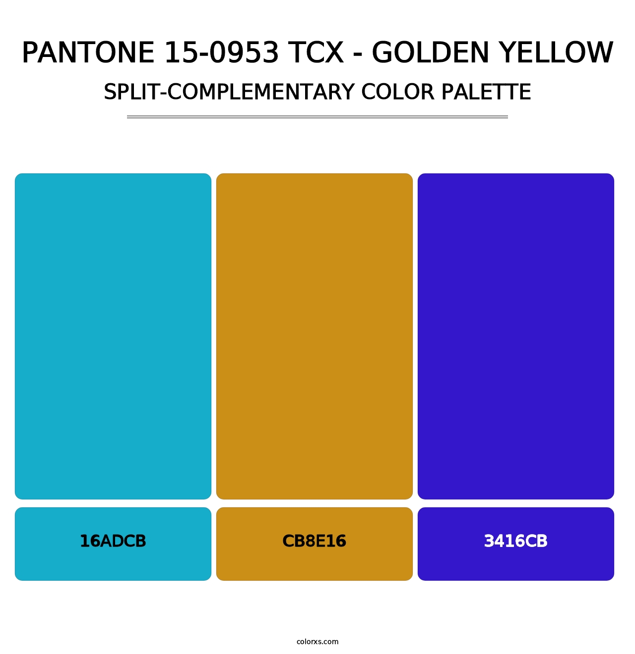PANTONE 15-0953 TCX - Golden Yellow - Split-Complementary Color Palette