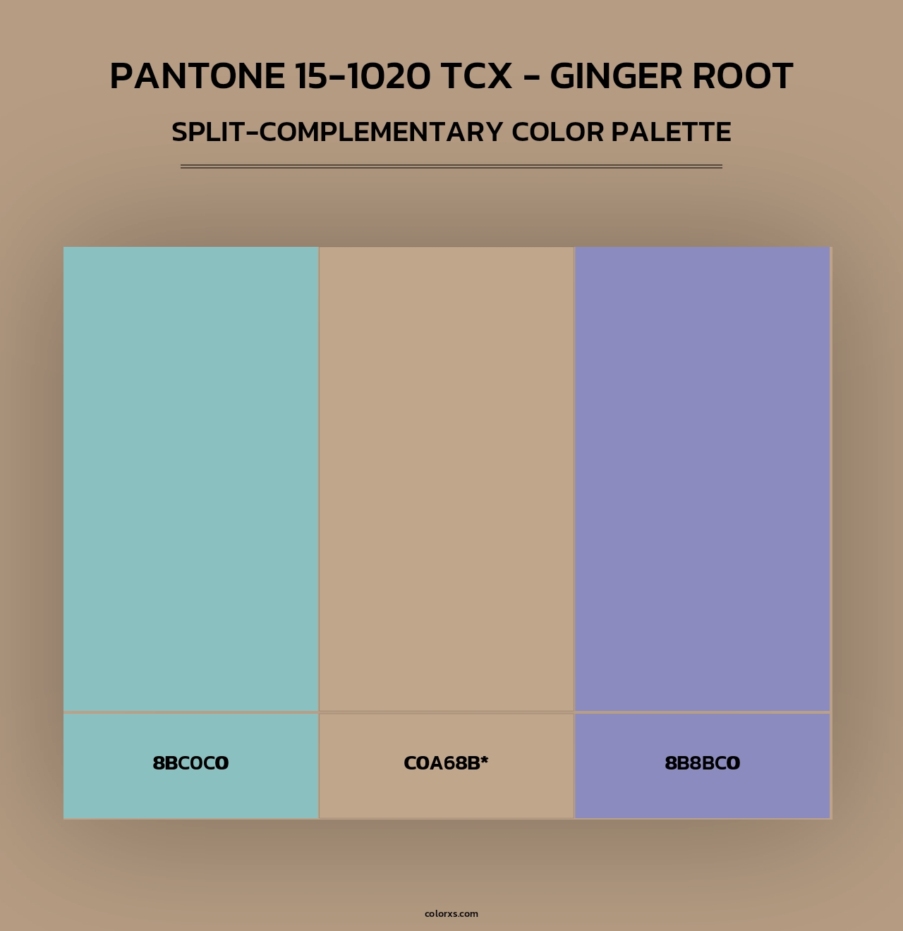 PANTONE 15-1020 TCX - Ginger Root - Split-Complementary Color Palette