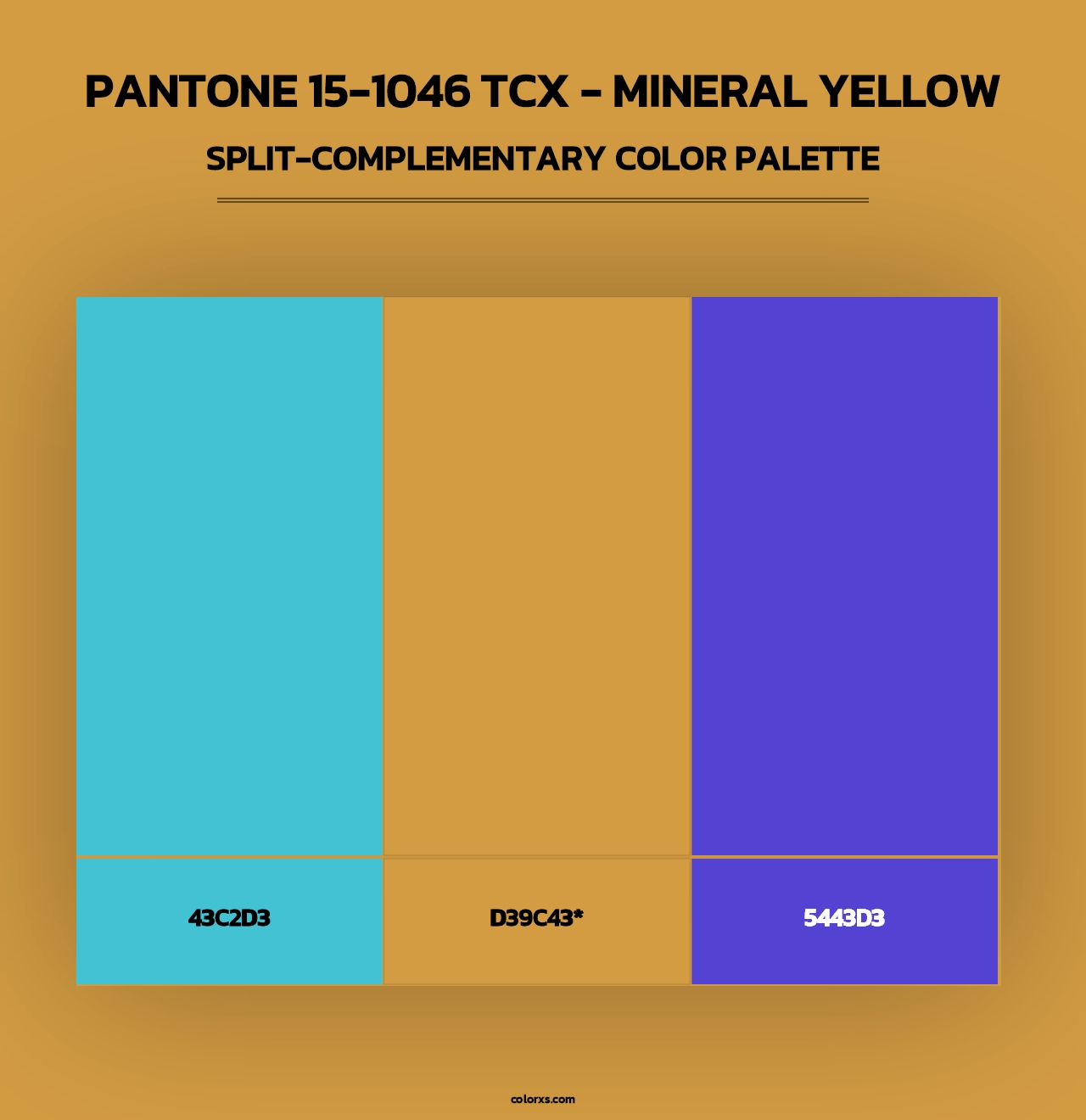 PANTONE 15-1046 TCX - Mineral Yellow - Split-Complementary Color Palette