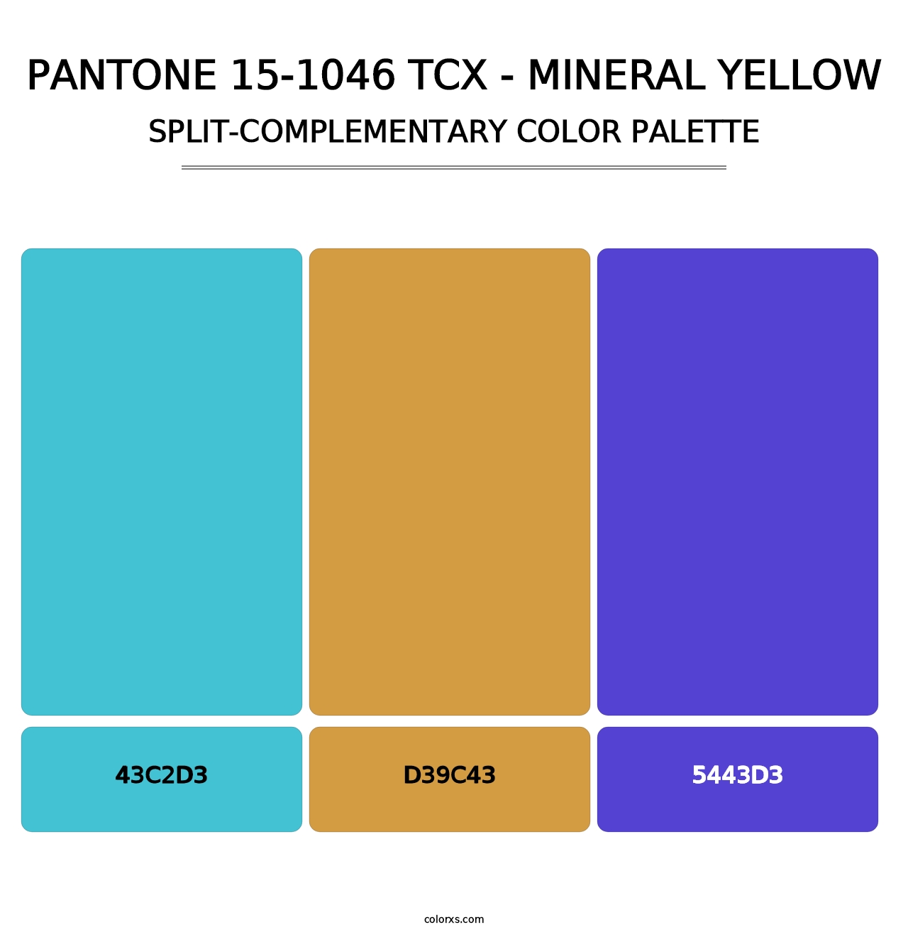 PANTONE 15-1046 TCX - Mineral Yellow - Split-Complementary Color Palette