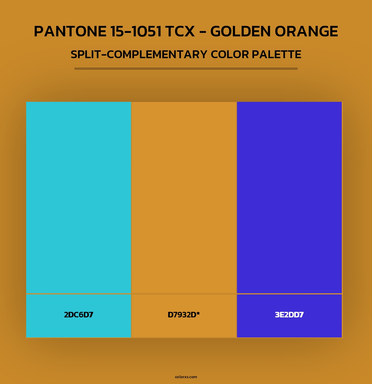 Pantone 15-1051 TCX - Golden Orange - Split-Complementary Color Palette