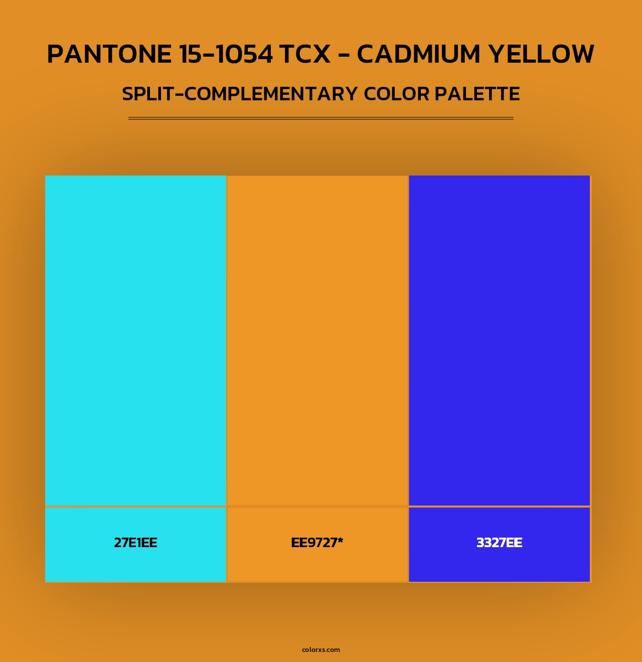 PANTONE 15-1054 TCX - Cadmium Yellow - Split-Complementary Color Palette