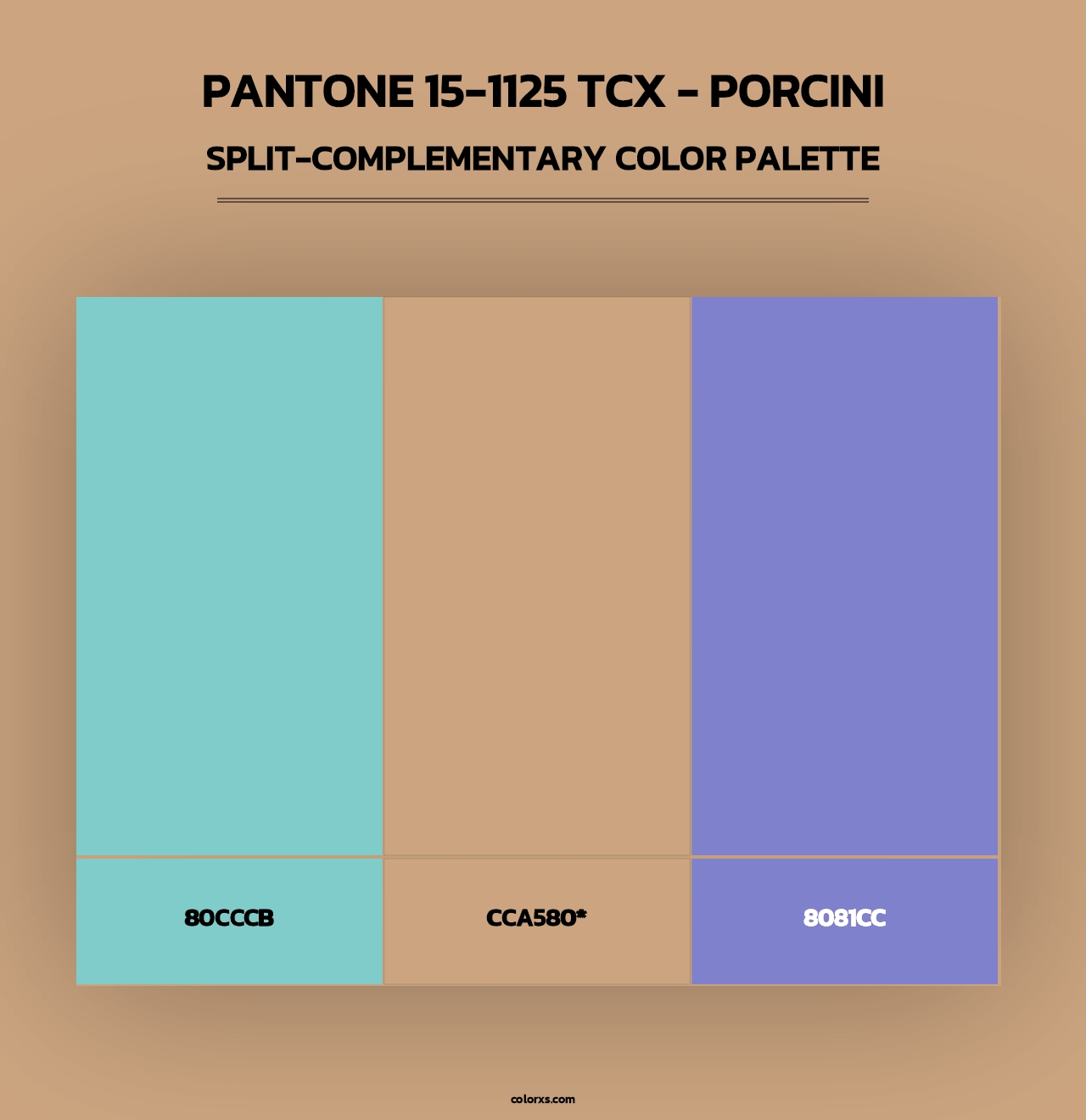 PANTONE 15-1125 TCX - Porcini - Split-Complementary Color Palette