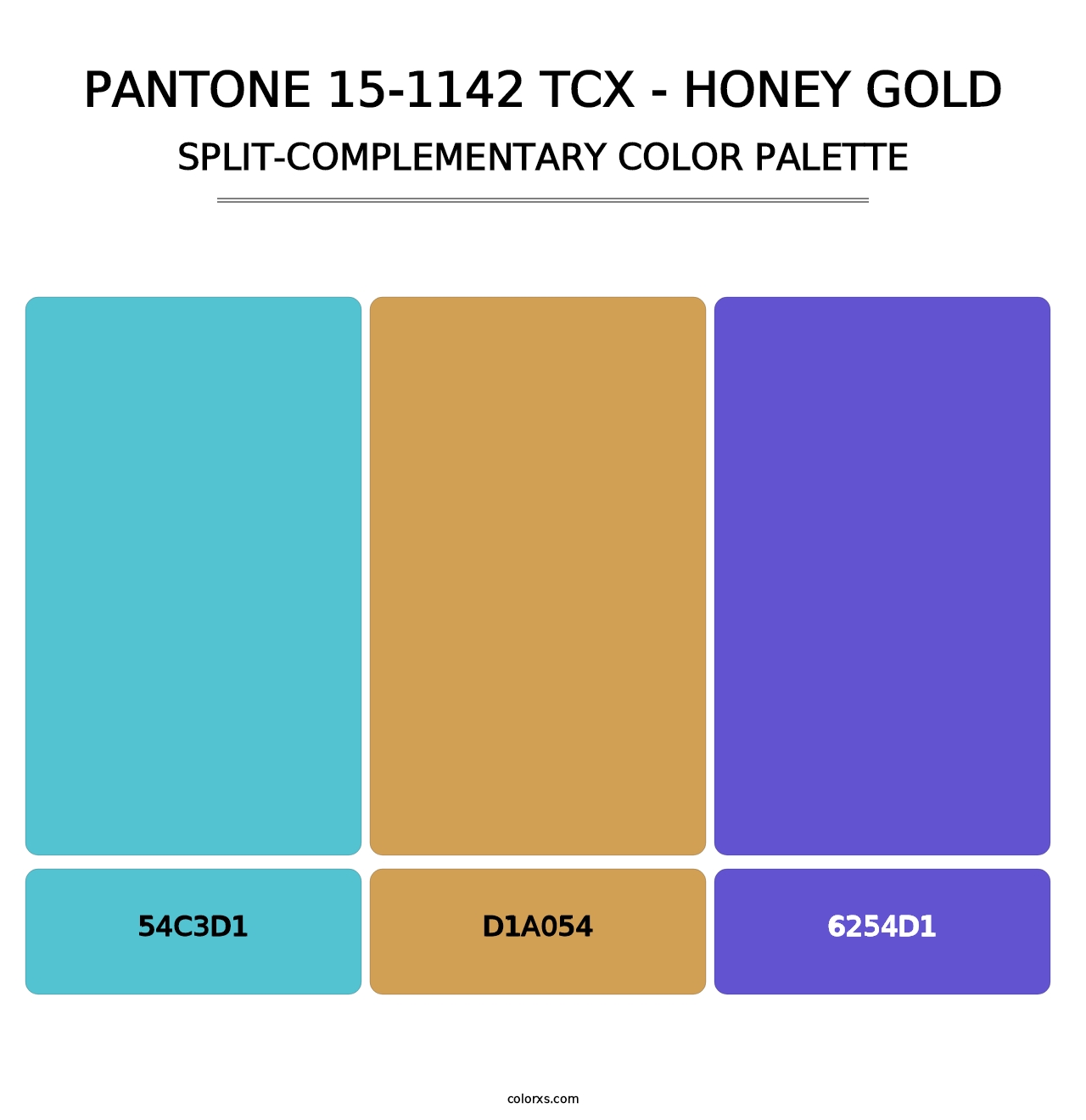 PANTONE 15-1142 TCX - Honey Gold - Split-Complementary Color Palette