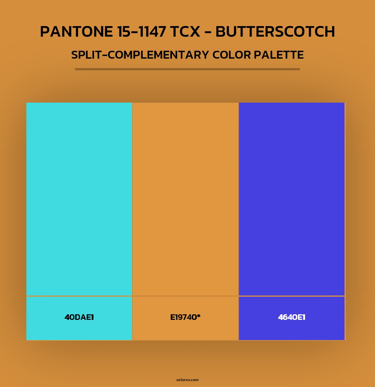 Pantone 15-1147 TCX - Butterscotch - Split-Complementary Color Palette