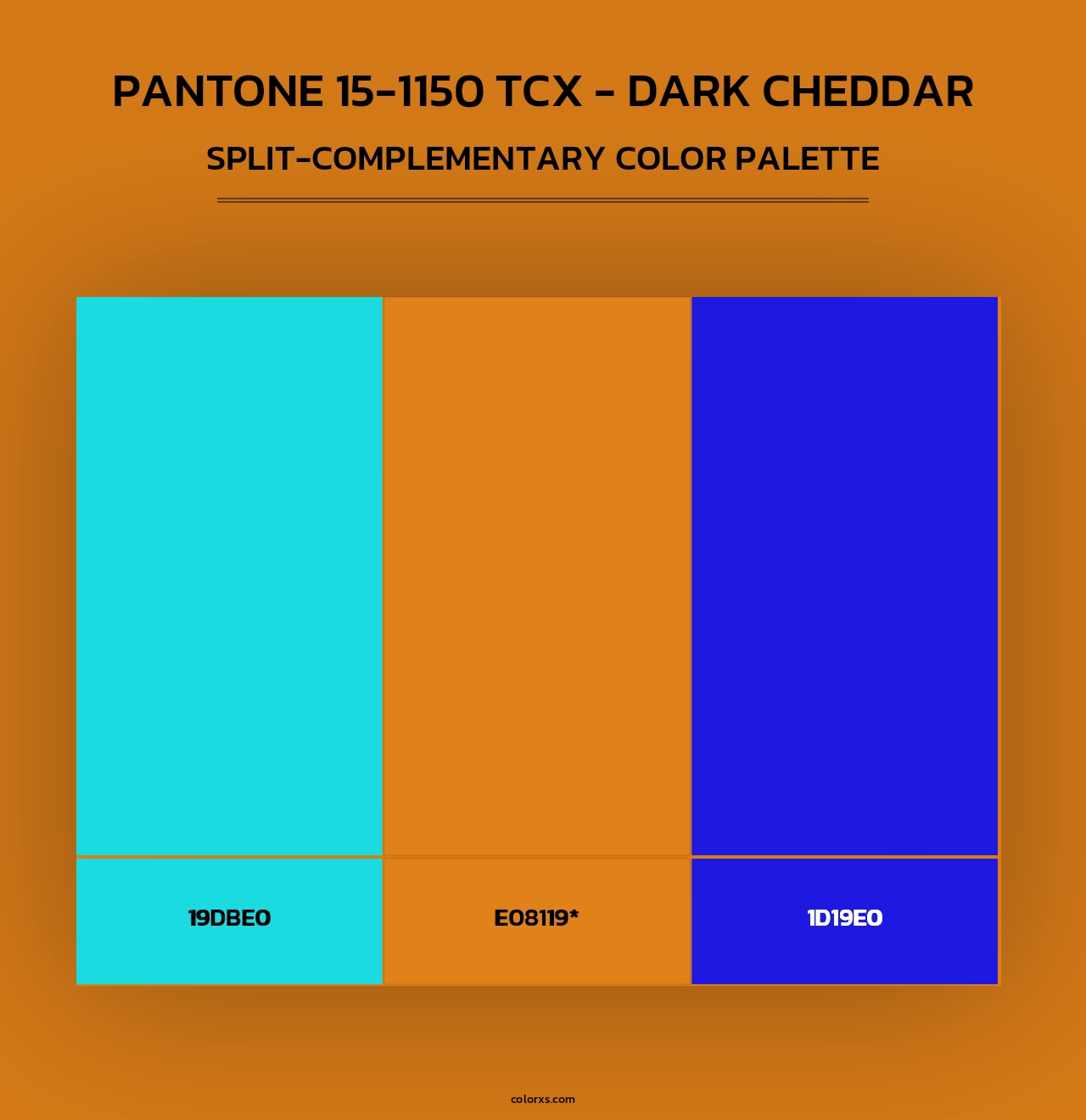 PANTONE 15-1150 TCX - Dark Cheddar - Split-Complementary Color Palette