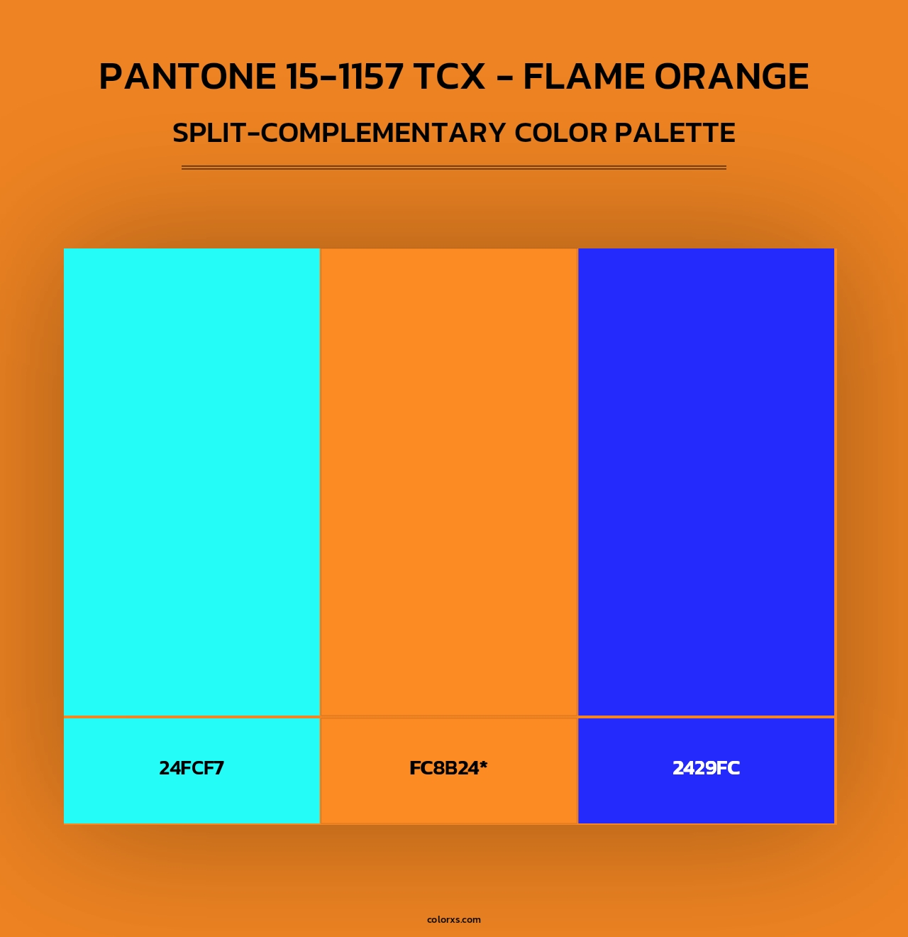 PANTONE 15-1157 TCX - Flame Orange - Split-Complementary Color Palette
