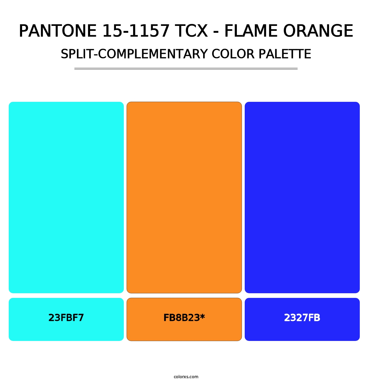 PANTONE 15-1157 TCX - Flame Orange - Split-Complementary Color Palette