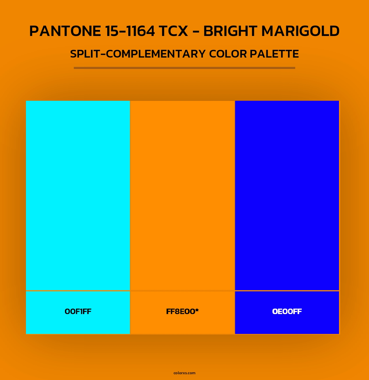 PANTONE 15-1164 TCX - Bright Marigold - Split-Complementary Color Palette